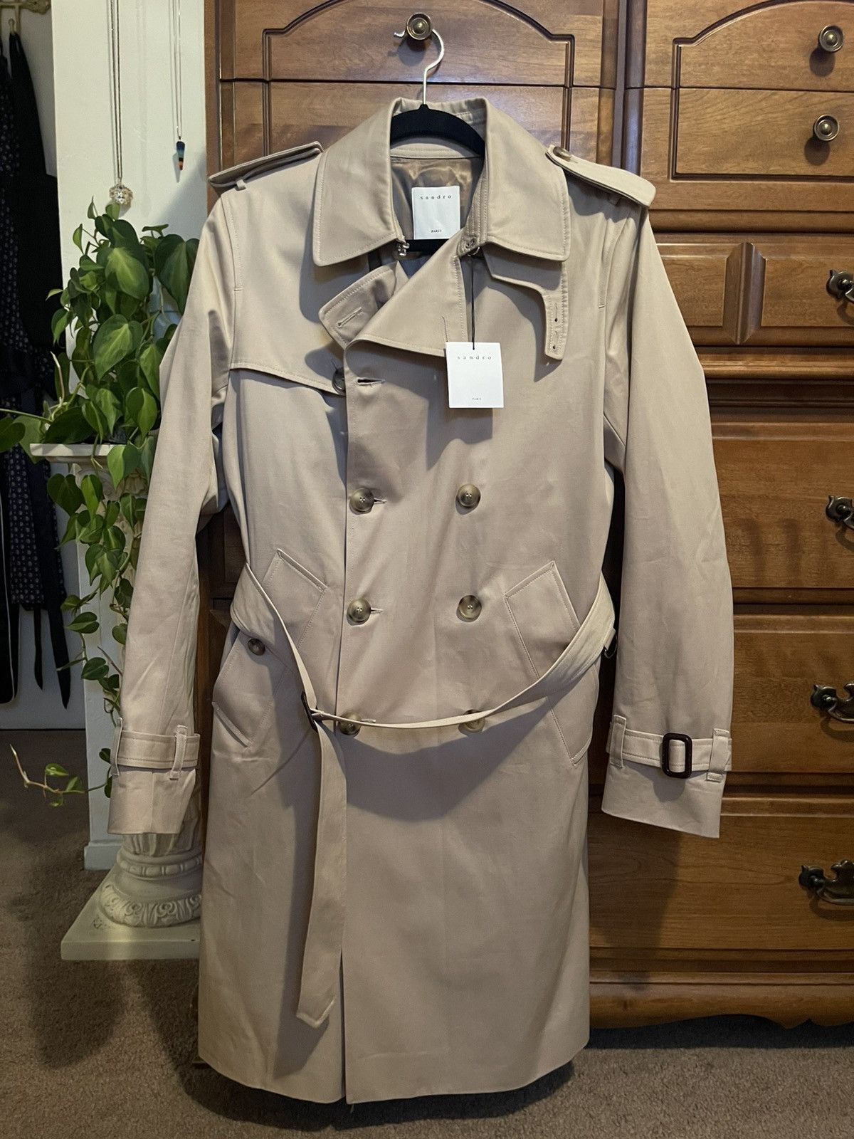 Sandro NWT Sandro Paris Beige Trench Coat Size Small Size US S / EU 44-46 / 1 - 1 Thumbnail