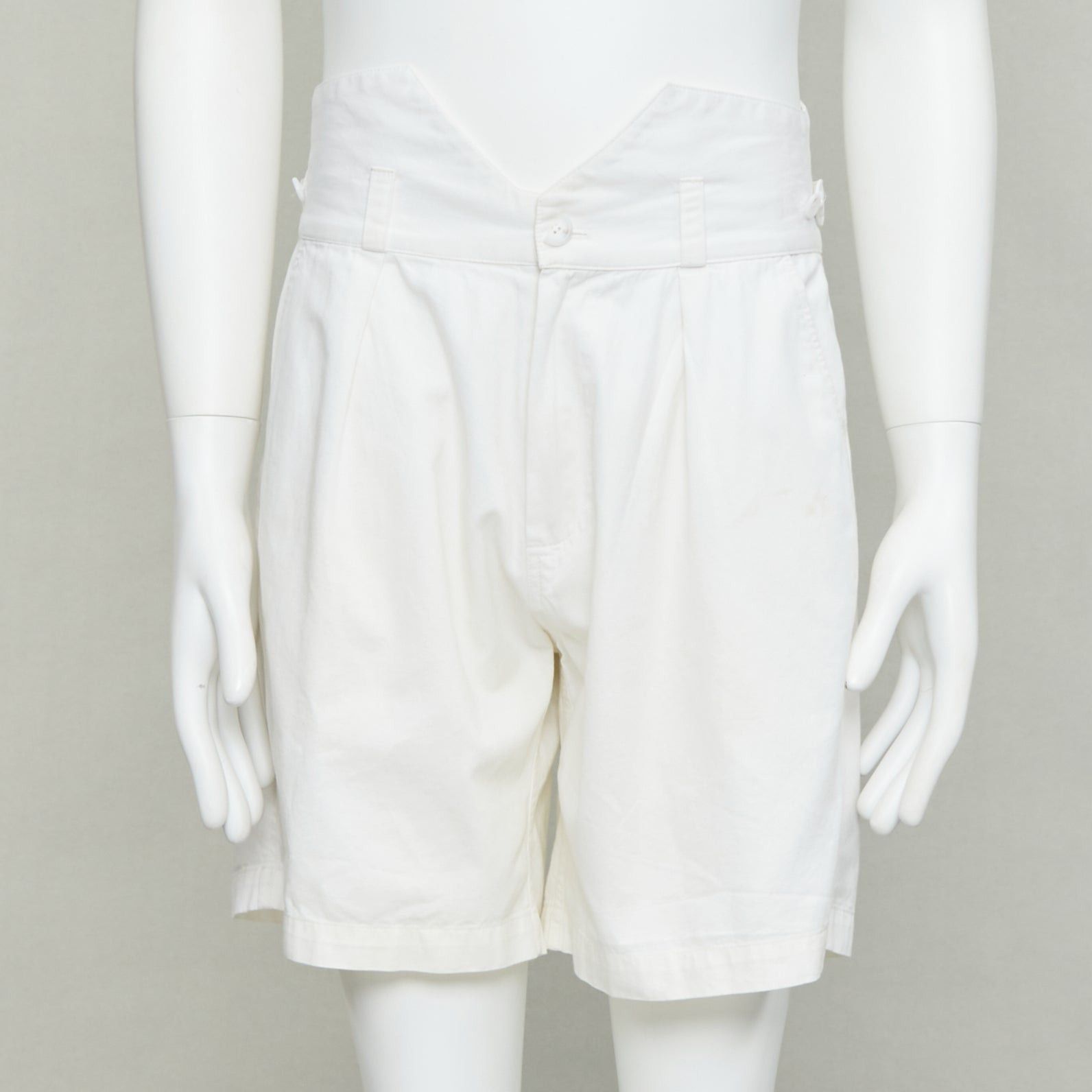 Raf Simons RAF SIMONS 2006 cream cotton high waist pleated front dress shorts EU50 L Size US 32 / EU 48 - 1 Thumbnail
