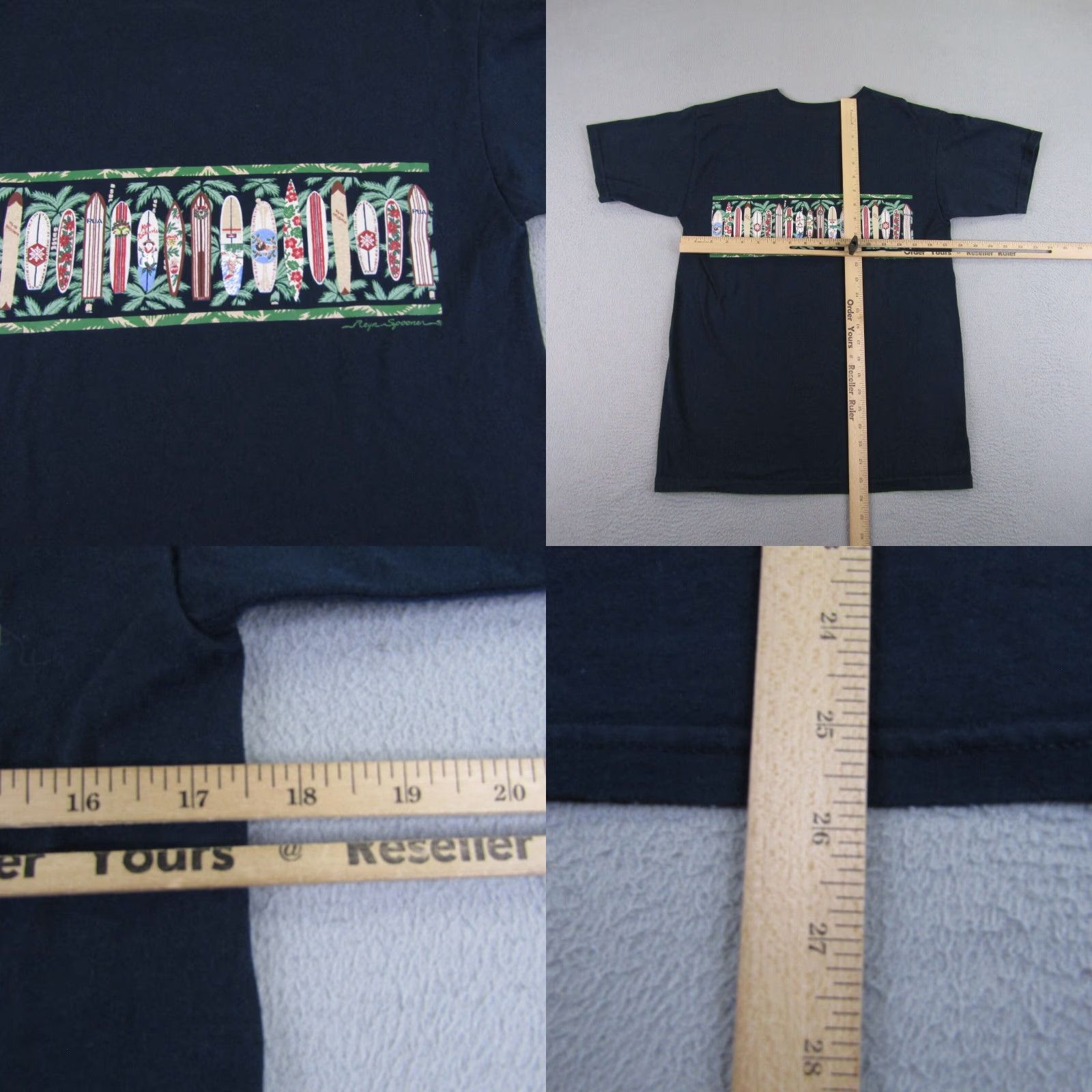 Reyn Spooner Reyn Spooner Shirt Mens Small Black Beach Hawaiian Surfboards Crewneck Aloha Tee Size US S / EU 44-46 / 1 - 8 Thumbnail