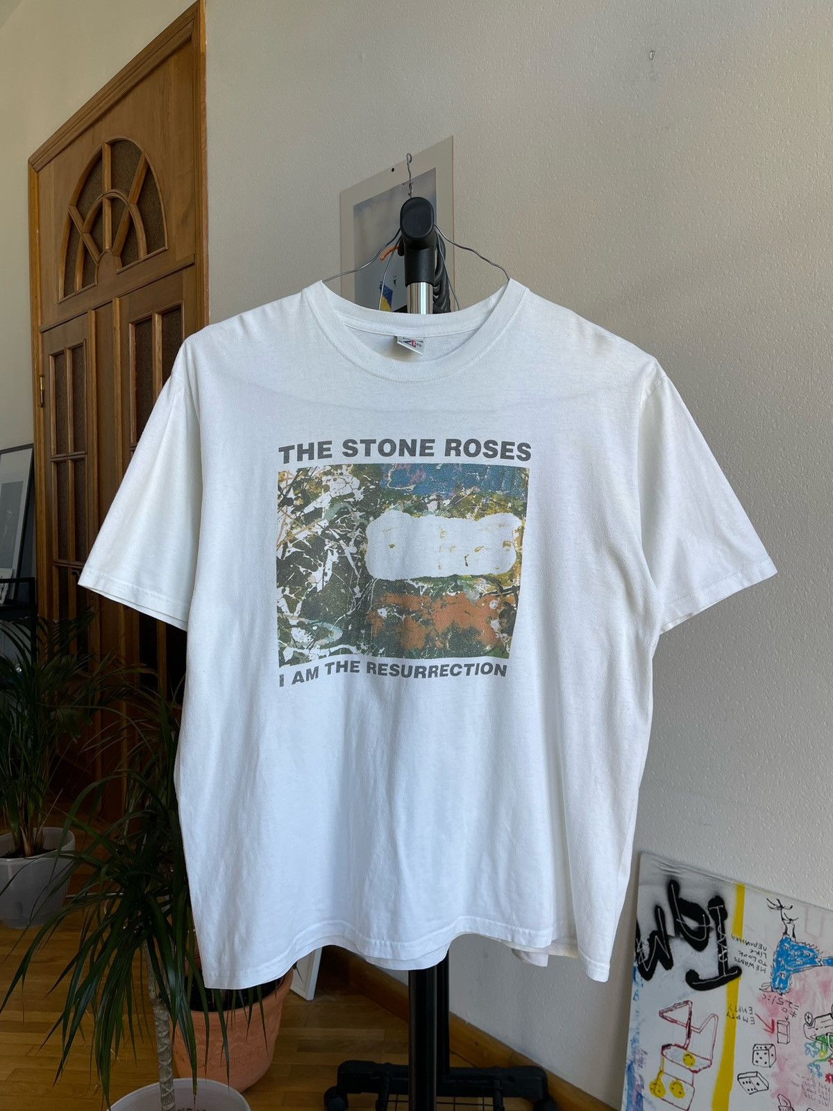image of Band Tees x Vintage 1990S The Stone Roses T-Shirt I Am The Resurrection in White, Men's (Size XL)