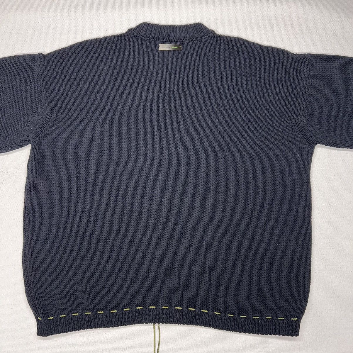 Versace × Vintage VTG Versace Sport Sweater Black Knit Alias V Neck Pullover Size US XL / EU 56 / 4 - 9 Thumbnail