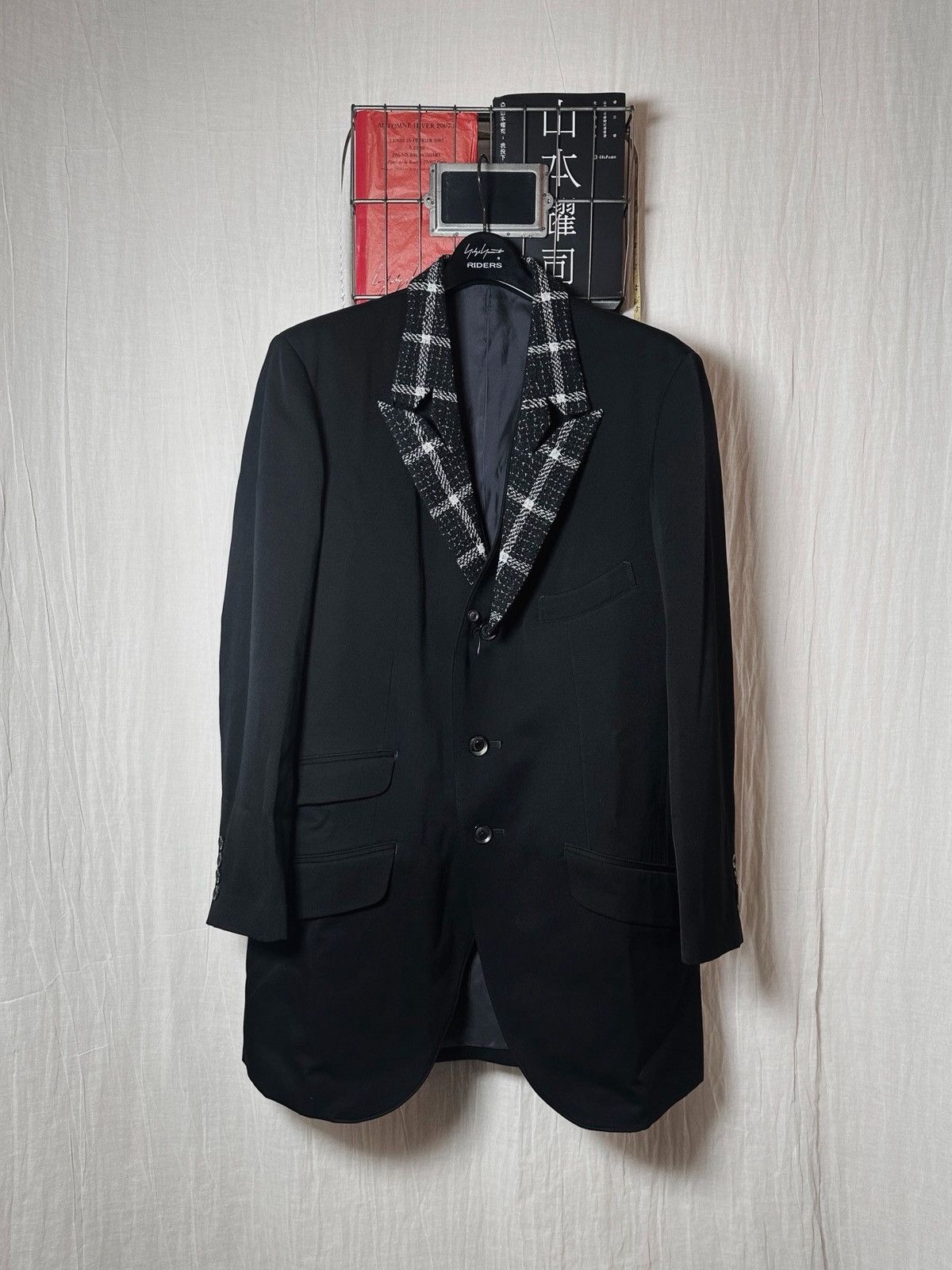 Yohji Yamamoto Yohji Yamamoto Tuxedo Detachable Check Tweed Lapel Jacket Size US L / EU 52-54 / 3 - 1 Thumbnail
