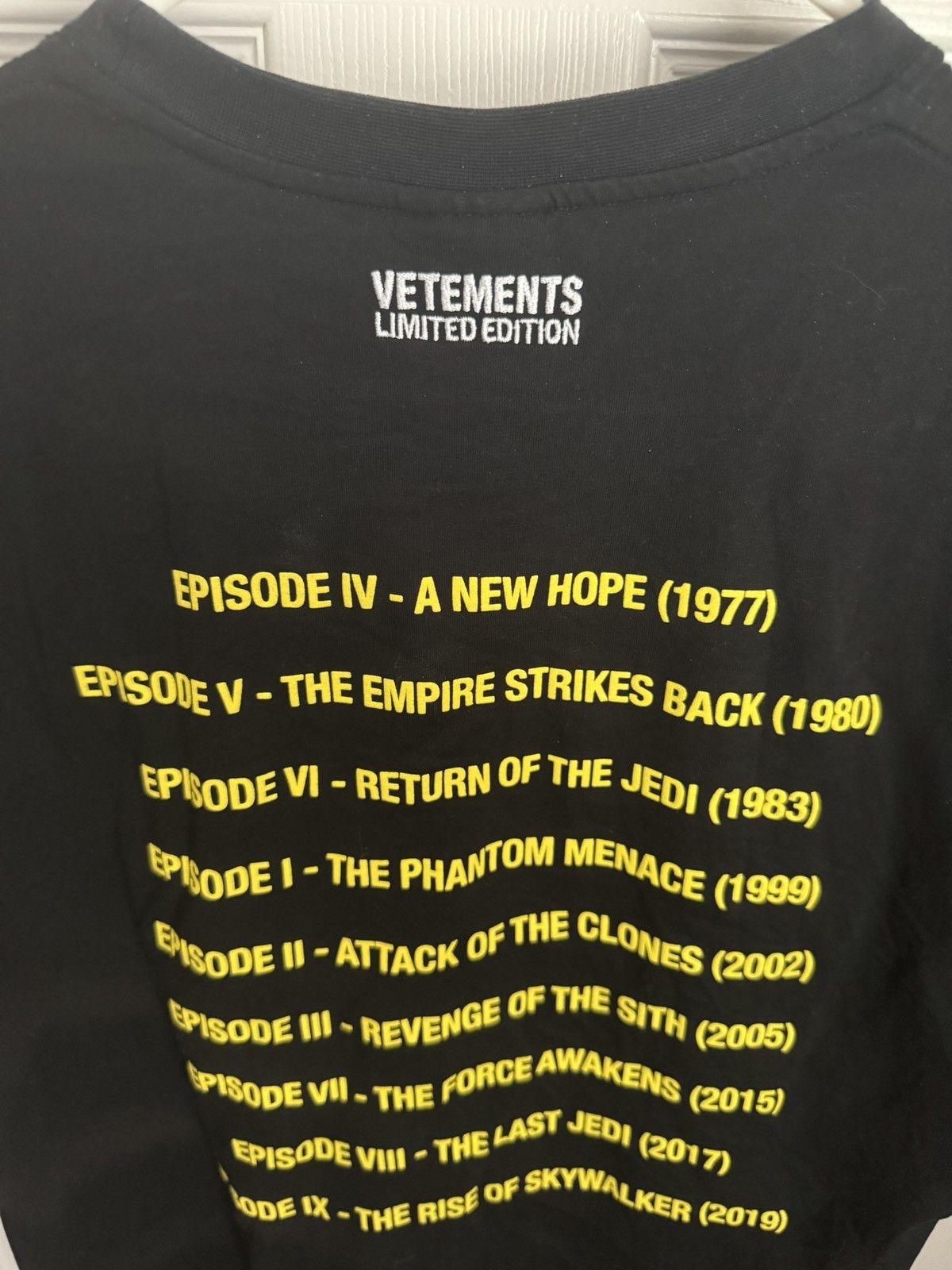 Vetements X Starwars 44pc capsule collection episodes tee