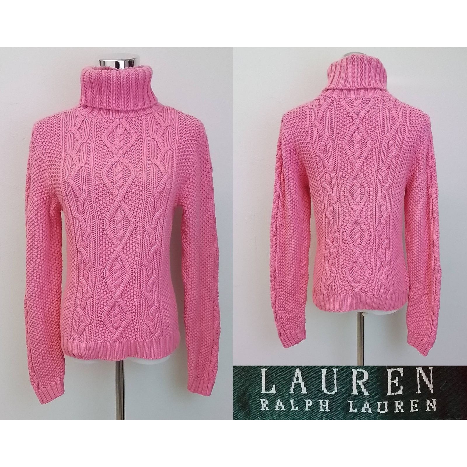 Ralph Lauren Lauren by Ralph Lauren Sweater Women's L Pink Cable knit Size L / US 10 / IT 46 - 1 Thumbnail