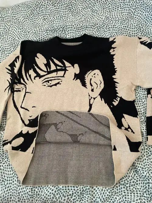 VIBE Knitted Sweater men Gothic portrait Print Size US M / EU 48-50 / 2 - 2 Thumbnail