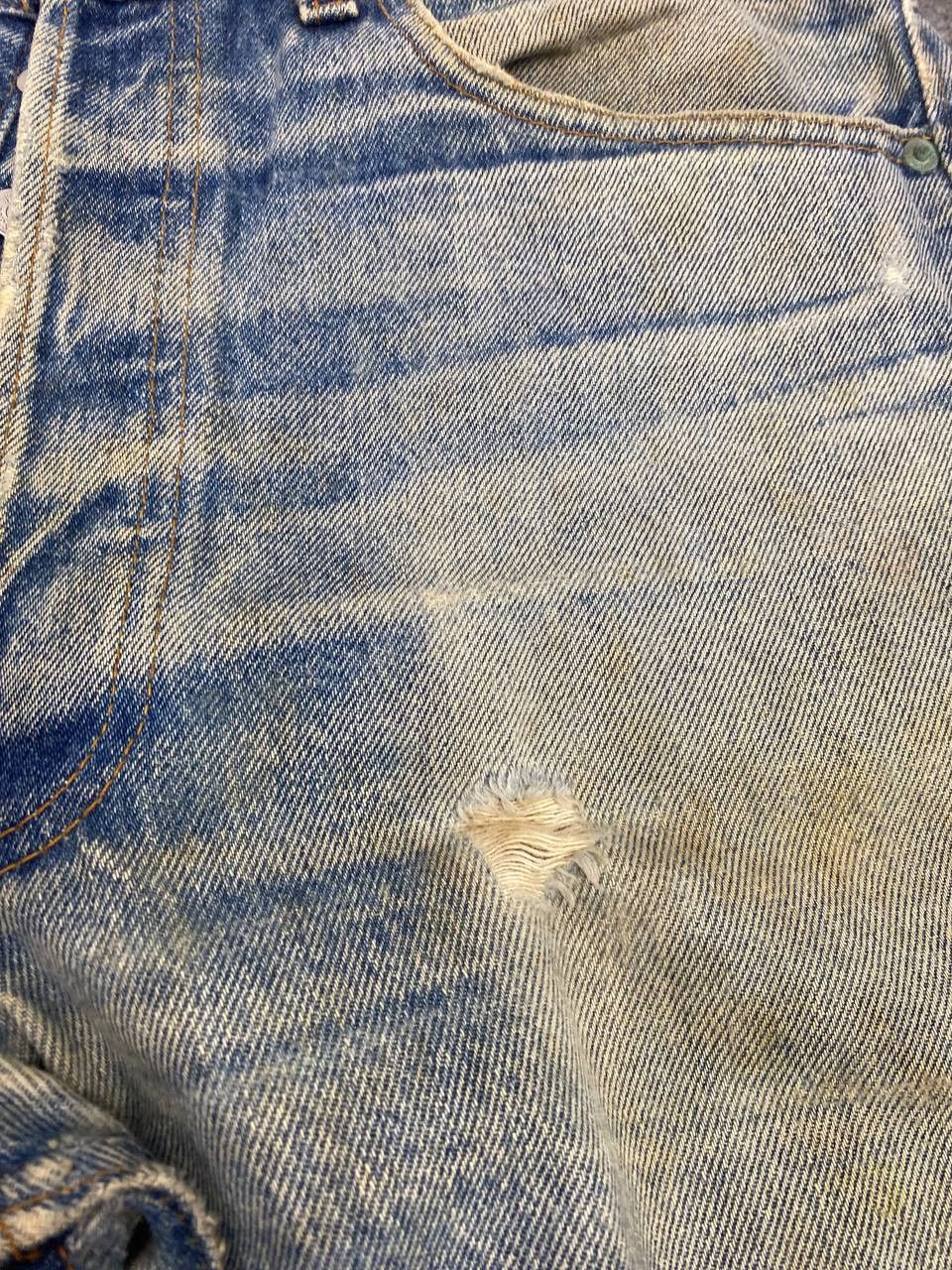 Levi's vintage levis 501xx distressed denim nice design Size US 35 - 15 Thumbnail