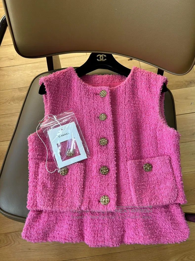 Chanel Chanel 22S spring and summer rose pink short braided vest Size XS / US 0-2 / IT 36-38 - 3 Thumbnail