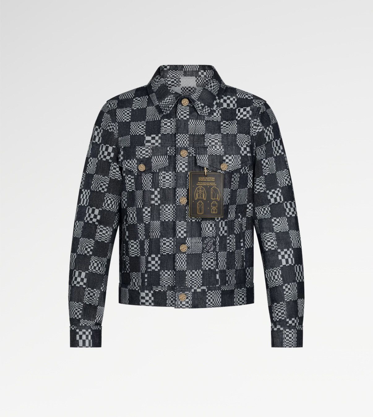 Louis Vuitton Louis Vuitton Virgil Abloh Distorted Damier Denim Jacket NEW Size US M / EU 48-50 / 2 - 2 Thumbnail