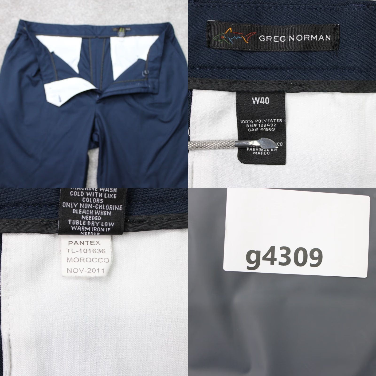 Vintage Greg Norman Short Mens 40 Blue Pleated 100% Polyester Chino Athletic Pants Clothing Downshifted? Size US 40 / EU 56 - 8 Thumbnail