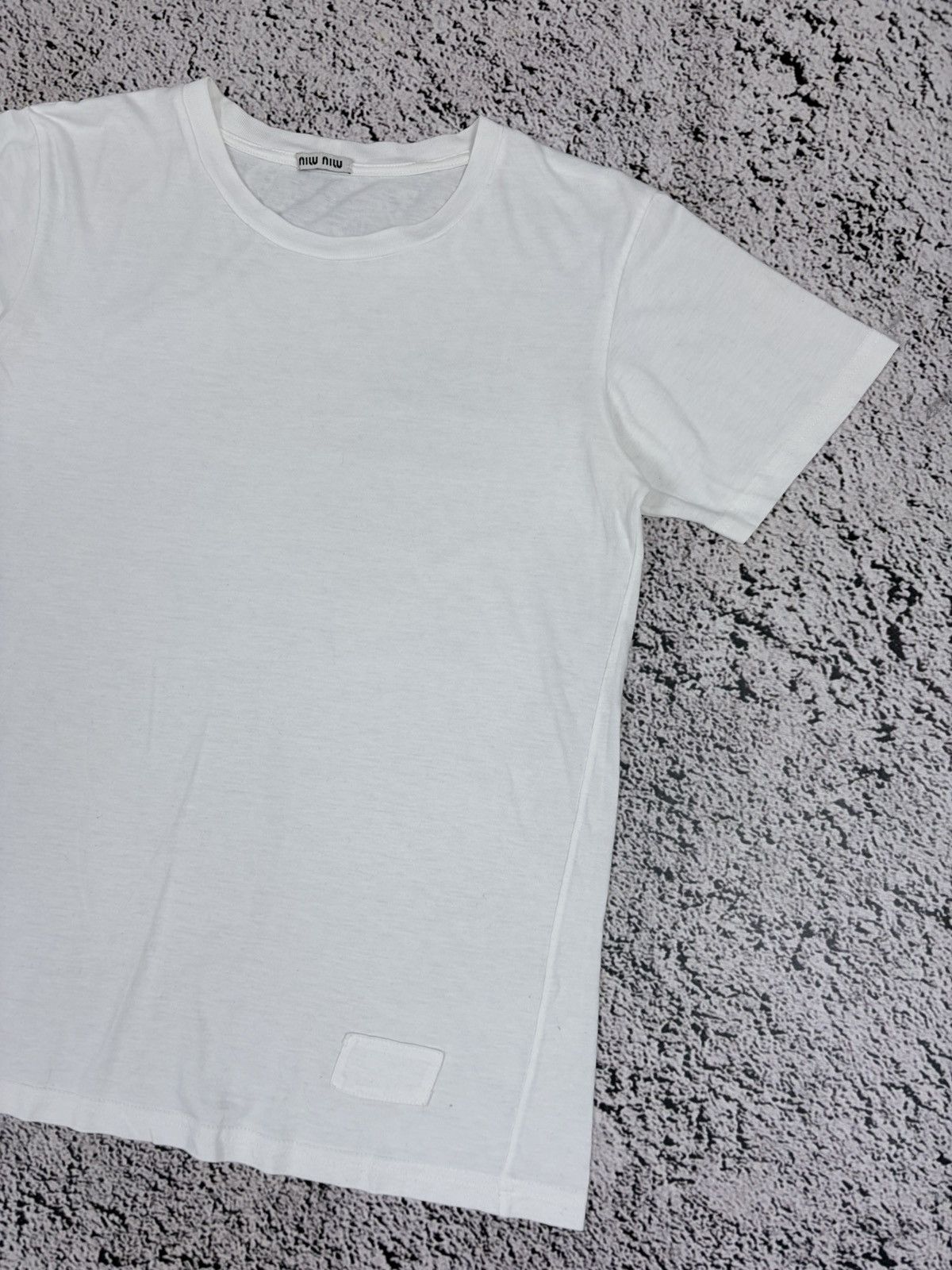 Miu Miu Miu Miu Archival Logo Patch White Tee Shirt size S Size S / US 4 / IT 40 - 3 Thumbnail