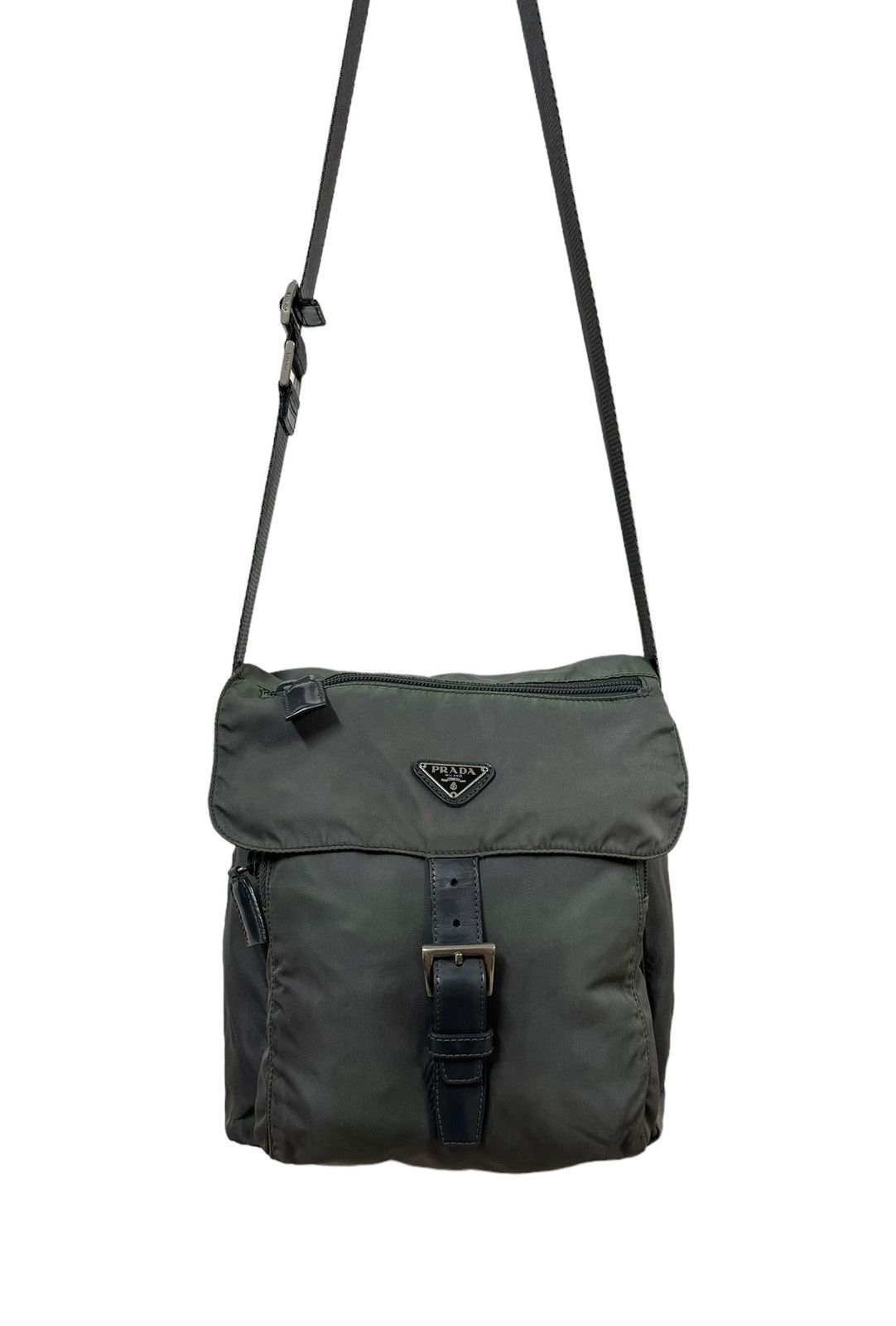 Prada Vtg🔥Prada Tessuto Nylon Green Buckle Crossbody Shoulder Bag Size ONE SIZE - 1 Thumbnail