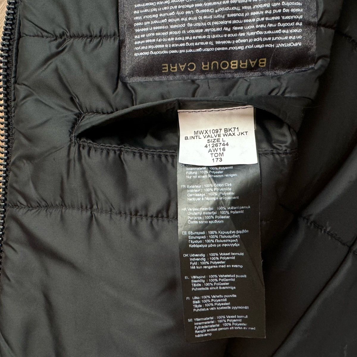 Barbour Barbour International Valve Wax Jacket Biker Men’s L Black Size US L / EU 52-54 / 3 - 8 Thumbnail