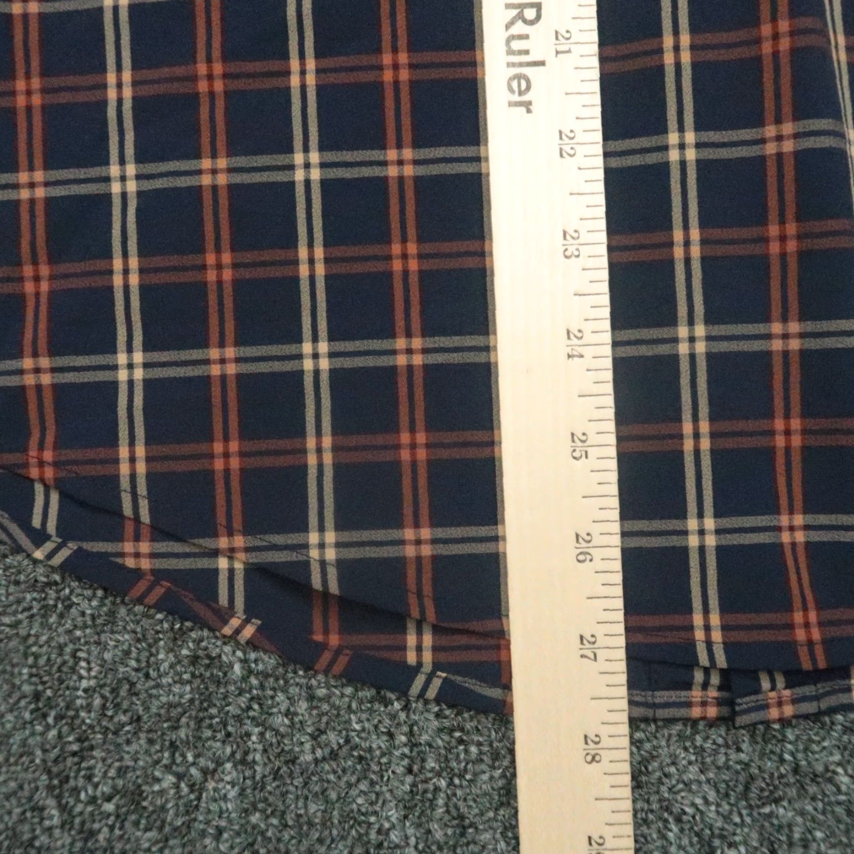 Mizzen+Main Mizzen+Main Shirt Mens Small Blue Orange Plaid Trim Button Long Sleeve No Tuck Size US S / EU 44-46 / 1 - 7 Thumbnail