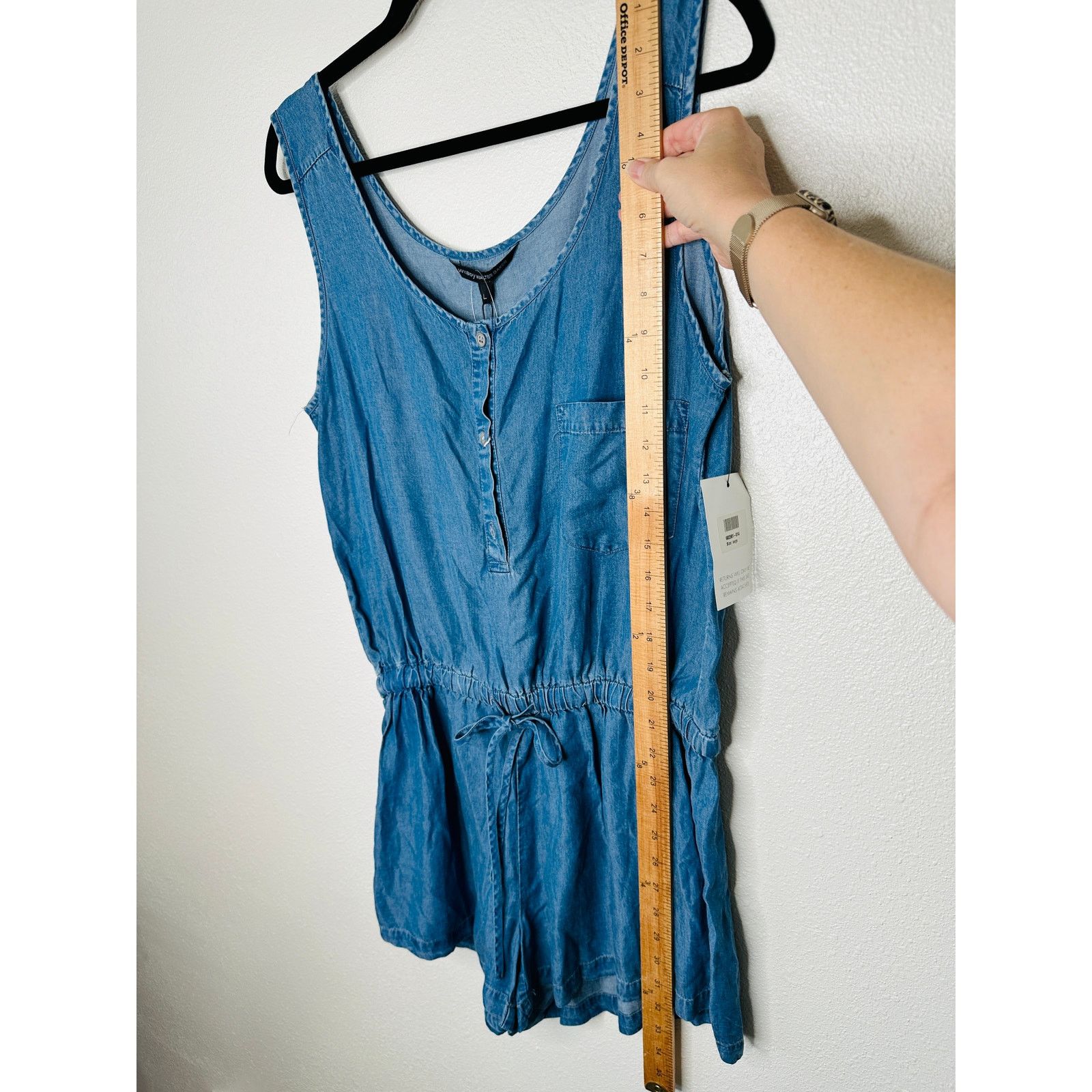 Other NWT W118 Vivian Sleeveless Half Button drawstring Romper L Size 36" / US 14 / IT 50 - 10 Thumbnail