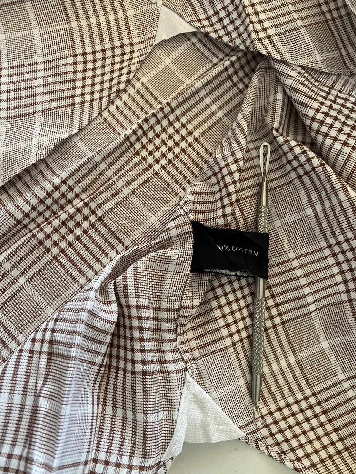 Tom Ford Tom Ford light brown glen check shirt 17 43e NEW Size US L / EU 52-54 / 3 - 9 Thumbnail