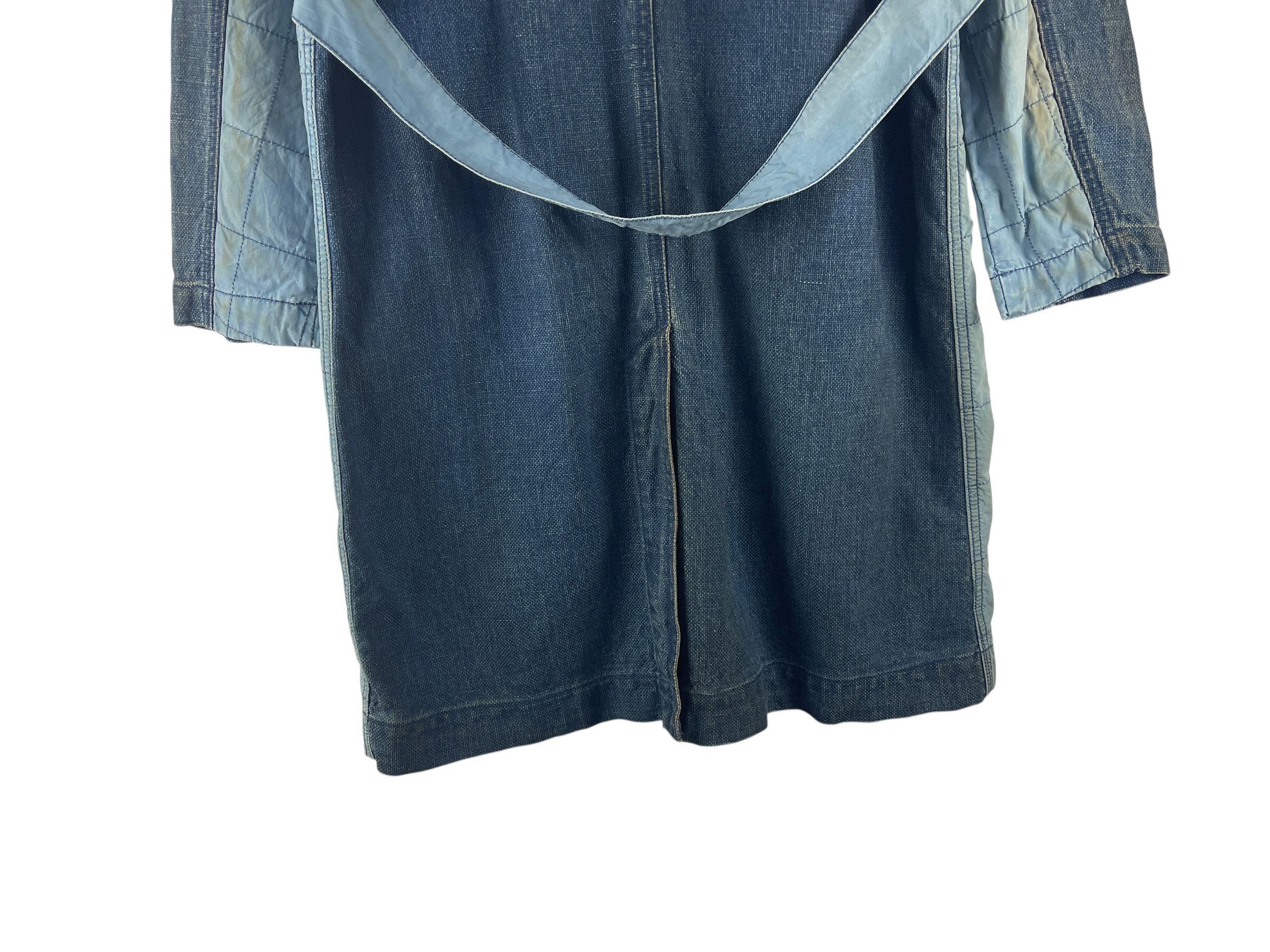 Ne-Net Ne-net Patchwork Denim Long Coat Quilted Panel Belted Back Size S / US 4 / IT 40 - 12 Thumbnail
