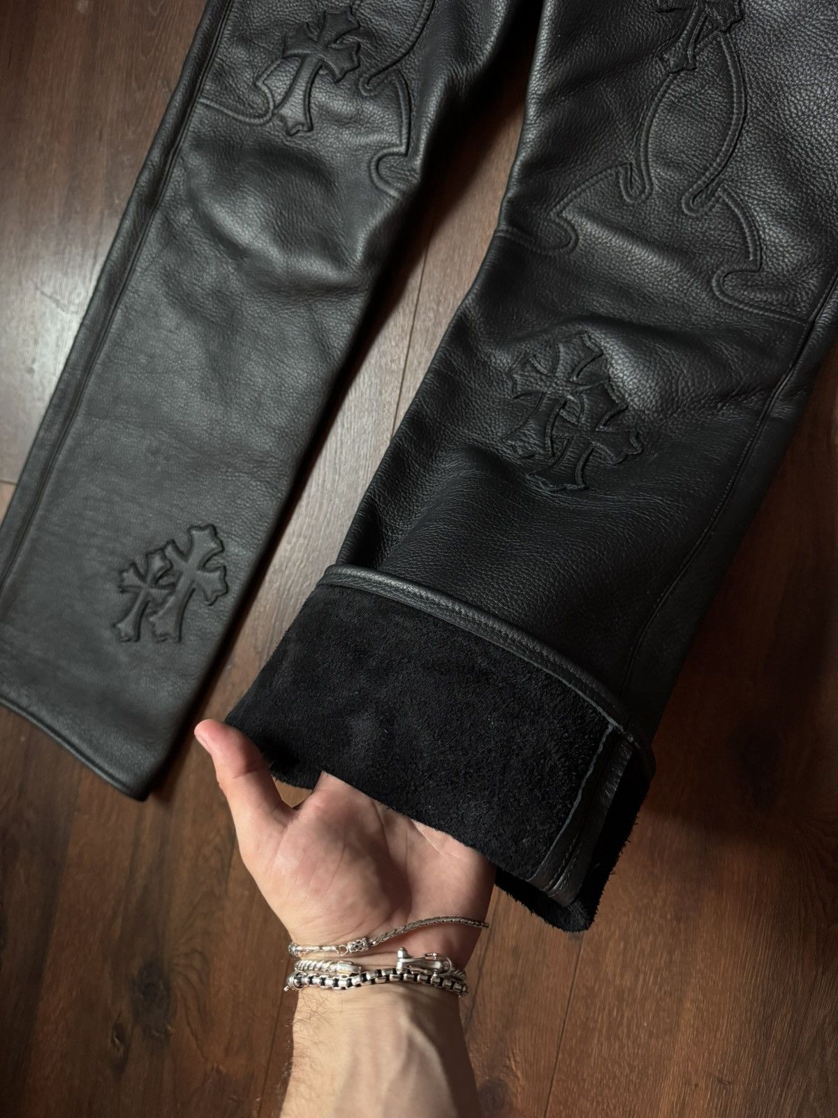 Chrome Hearts Chrome Hearts Leather Fleur pants Size US 34 / EU 50 - 13 Thumbnail