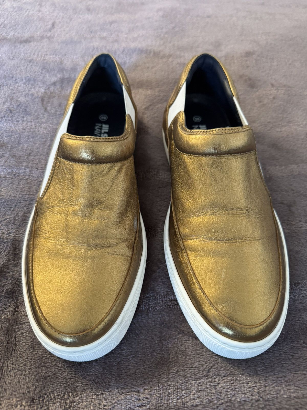 Jil Sander Jil Sander Leather Gold Slip-On flats 39 Size US 9 / IT 39 - 2 Thumbnail