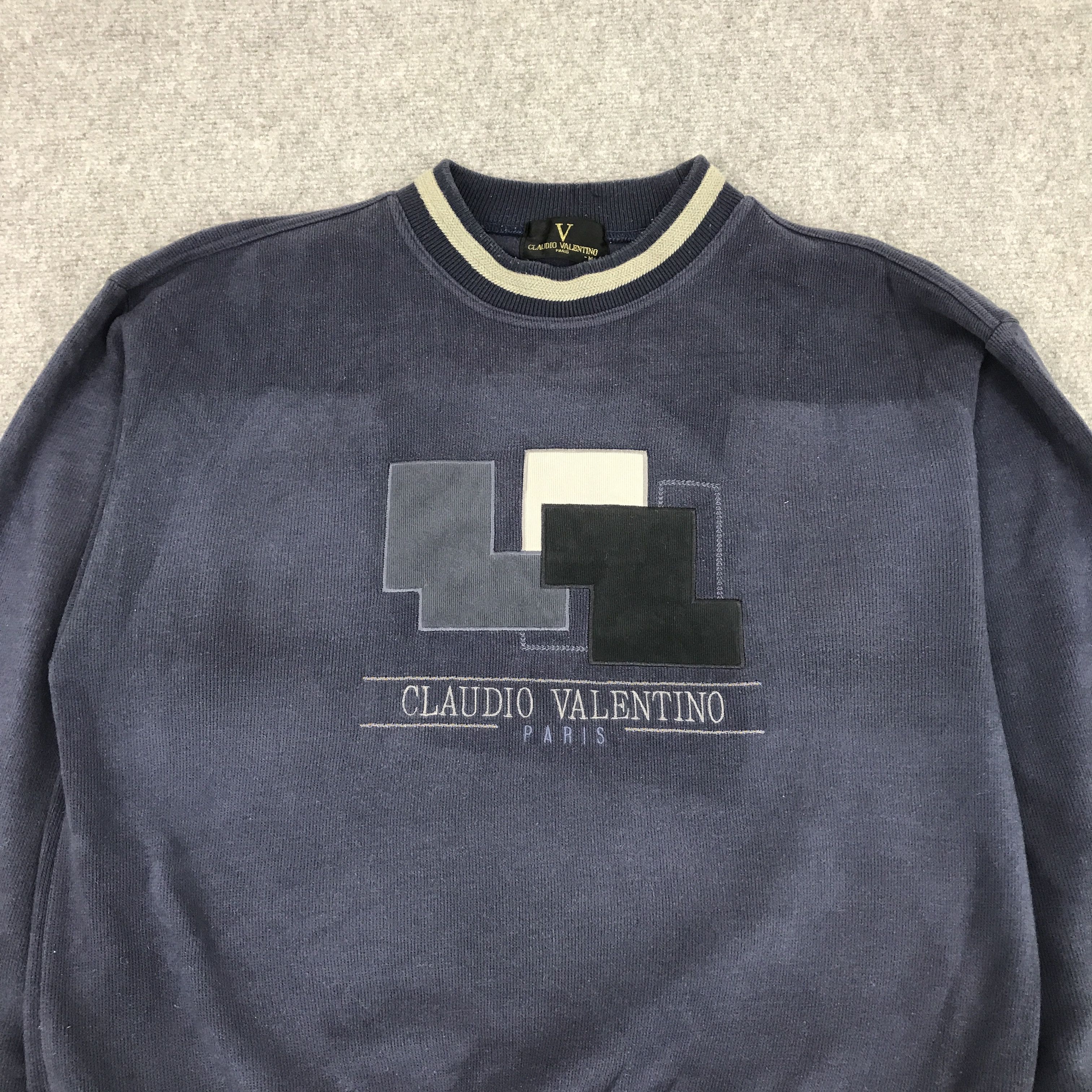 Japanese Brand × Vintage CLAUDIO VALENTINO PARIS EMBROIDERY LOGO SWEATSHIRT Size US L / EU 52-54 / 3 - 2 Thumbnail