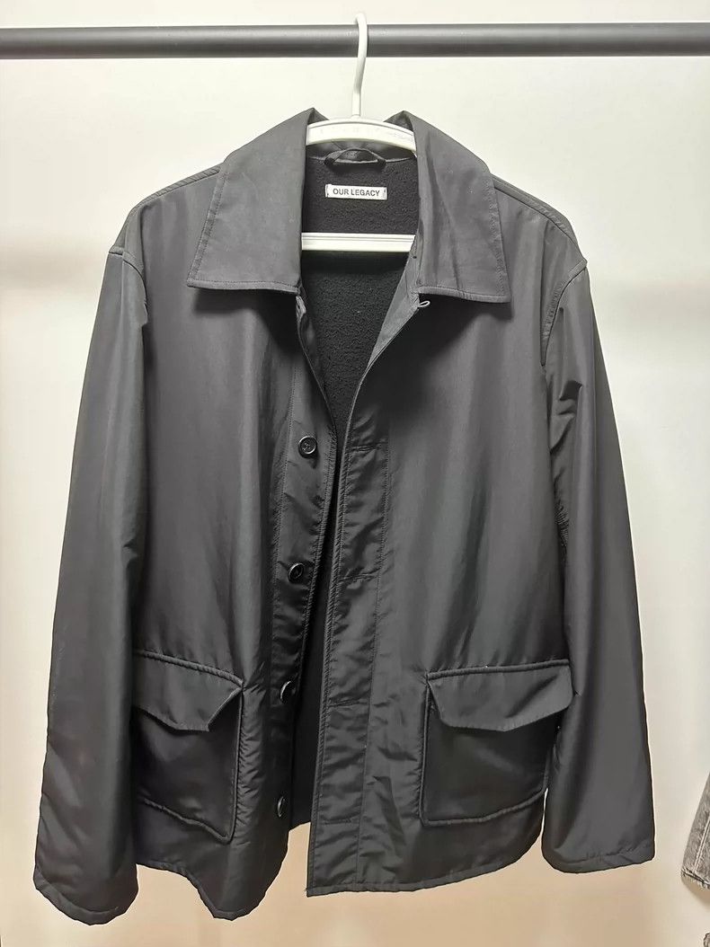 Our Legacy Our Legacy size46 Black overcoat jacket with fleece Size US S / EU 44-46 / 1 - 2 Thumbnail