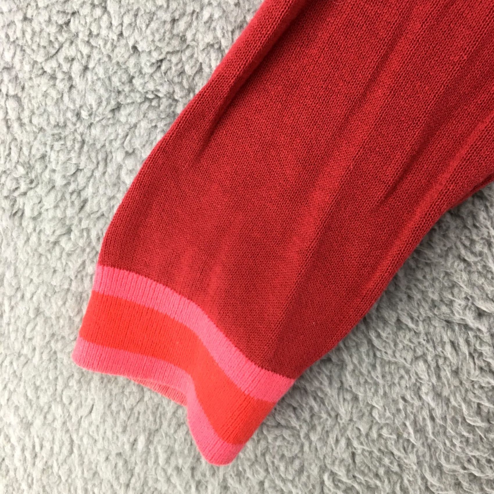 Puma PUMA Cardigan Sweater Womens Large Red Multicolor Button Up Long Sleeve Knit Cardigan Fall Winter Spring Summer Casual V-Neck Size L / US 10 / IT 46 - 5 Thumbnail