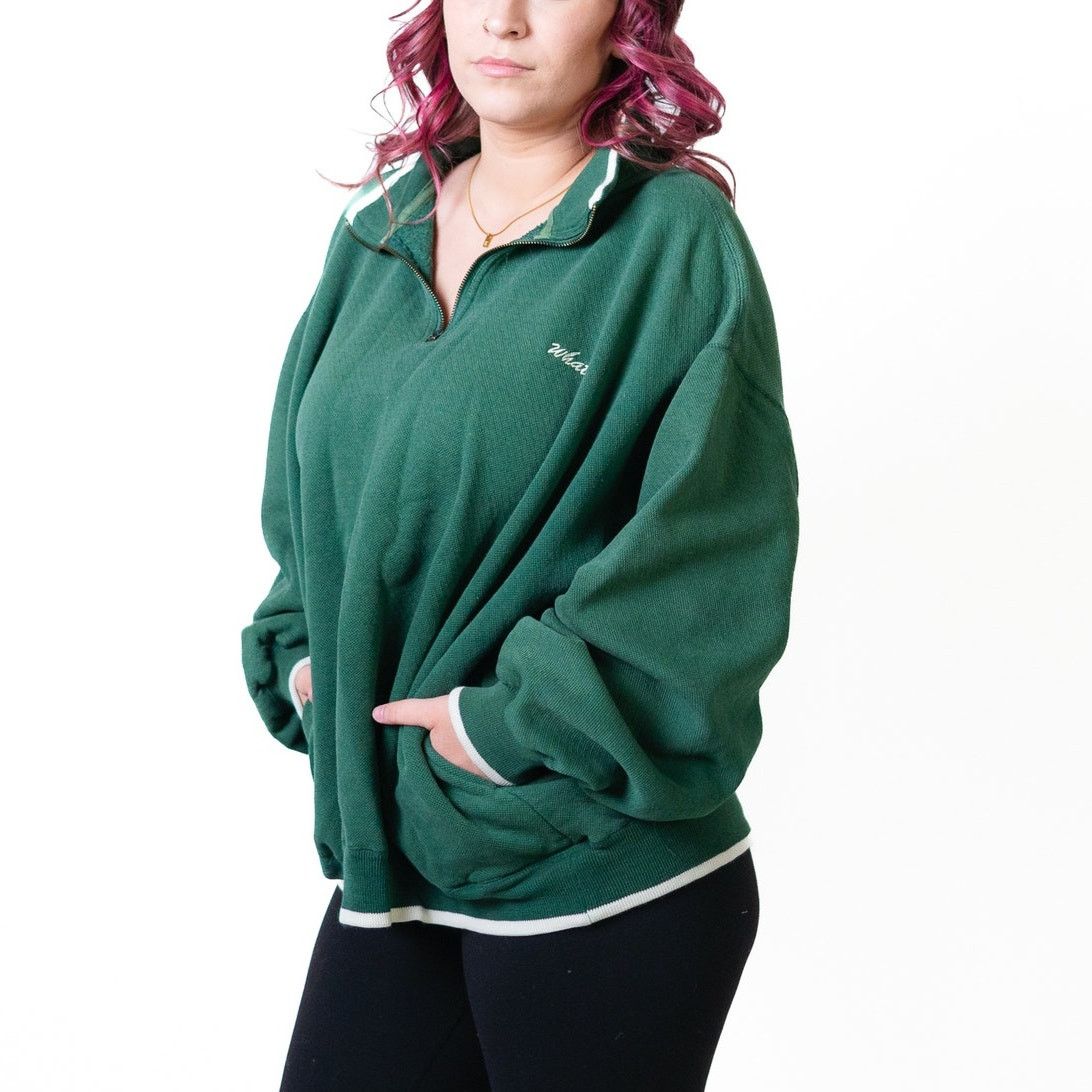 Vintage Vintage 90s Pullover Collared Sweatshirt Size XL / US 12-14 / IT 48-50 - 3 Thumbnail