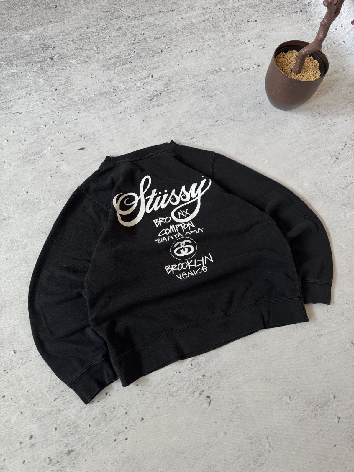 Stussy × Vintage STUSSY CENTER HAFT LOGO OVERSIZE BAGGY FIT SWEATSHIRT Size US M / EU 48-50 / 2 - 2 Thumbnail