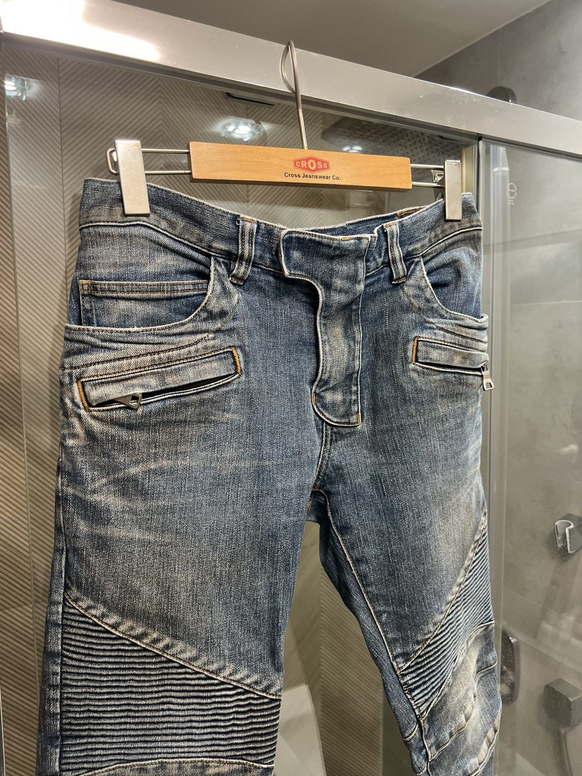 Balmain Aw14 biker japanese denim Size US 31 - 2 Thumbnail