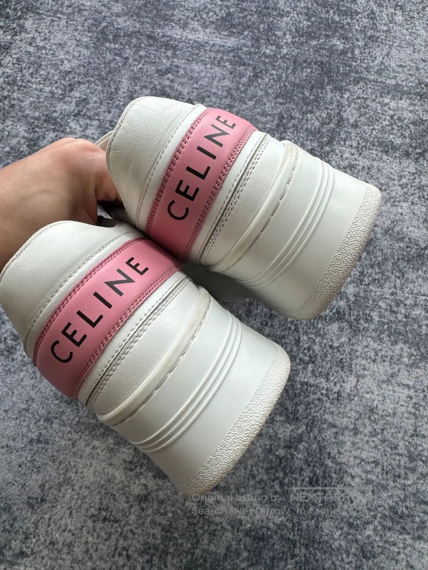 Celine Celine White Pink Thick-Soled Lace Shoes. Size US 5 / IT 35 - 6 Thumbnail