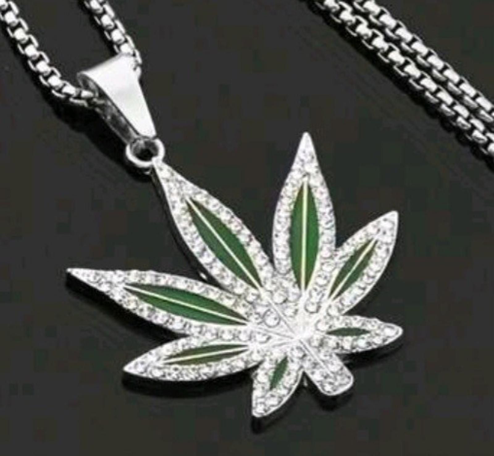 The Unbranded Brand Mary Jane Plant (Chain)-(Silver)-(Green)-(New)-Zirconia-$33 Size ONE SIZE - 3 Thumbnail