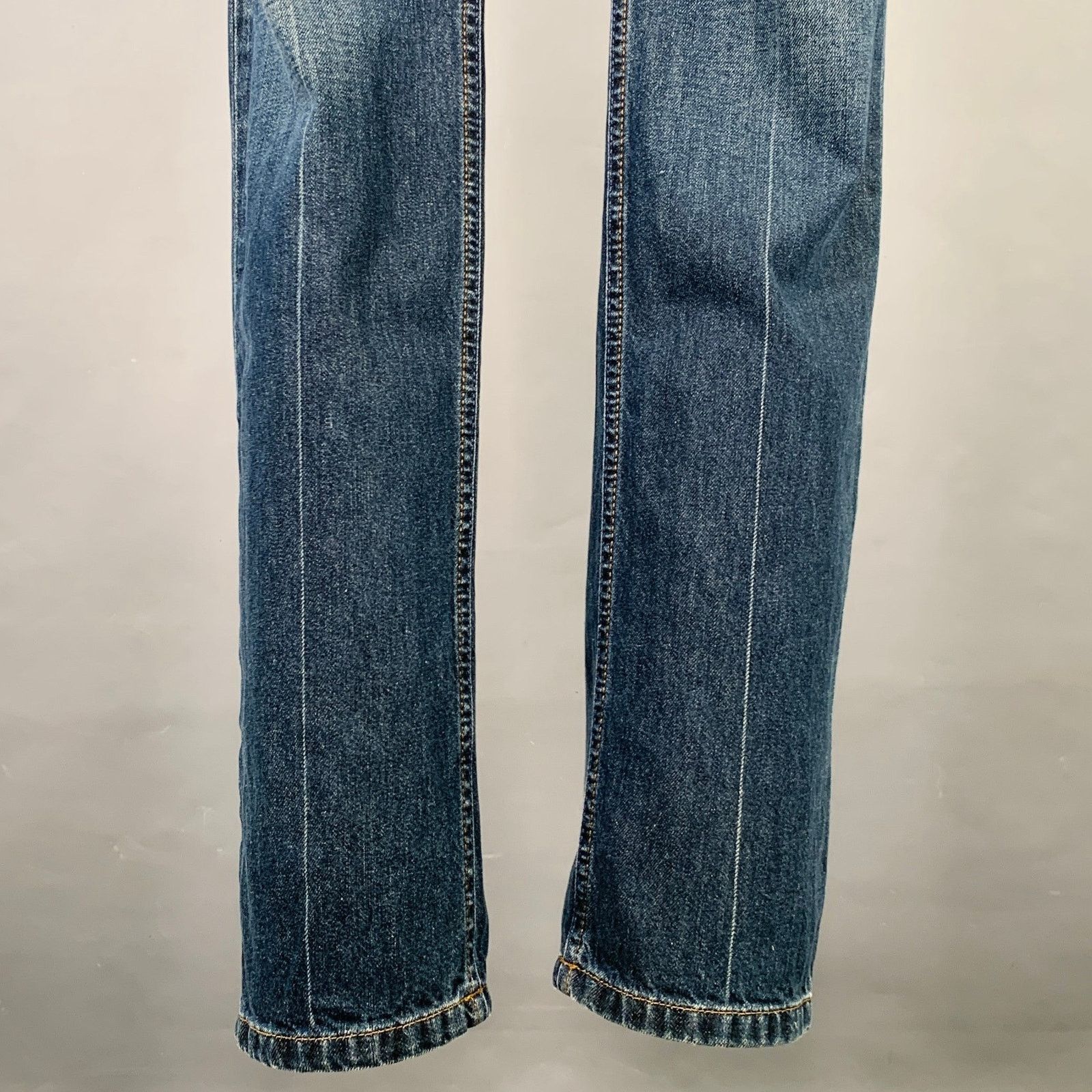 Dolce & Gabbana Size 35 Blue Contrast Stitch Cotton Skinny Low Rise Jeans Size US 35 - 2 Thumbnail