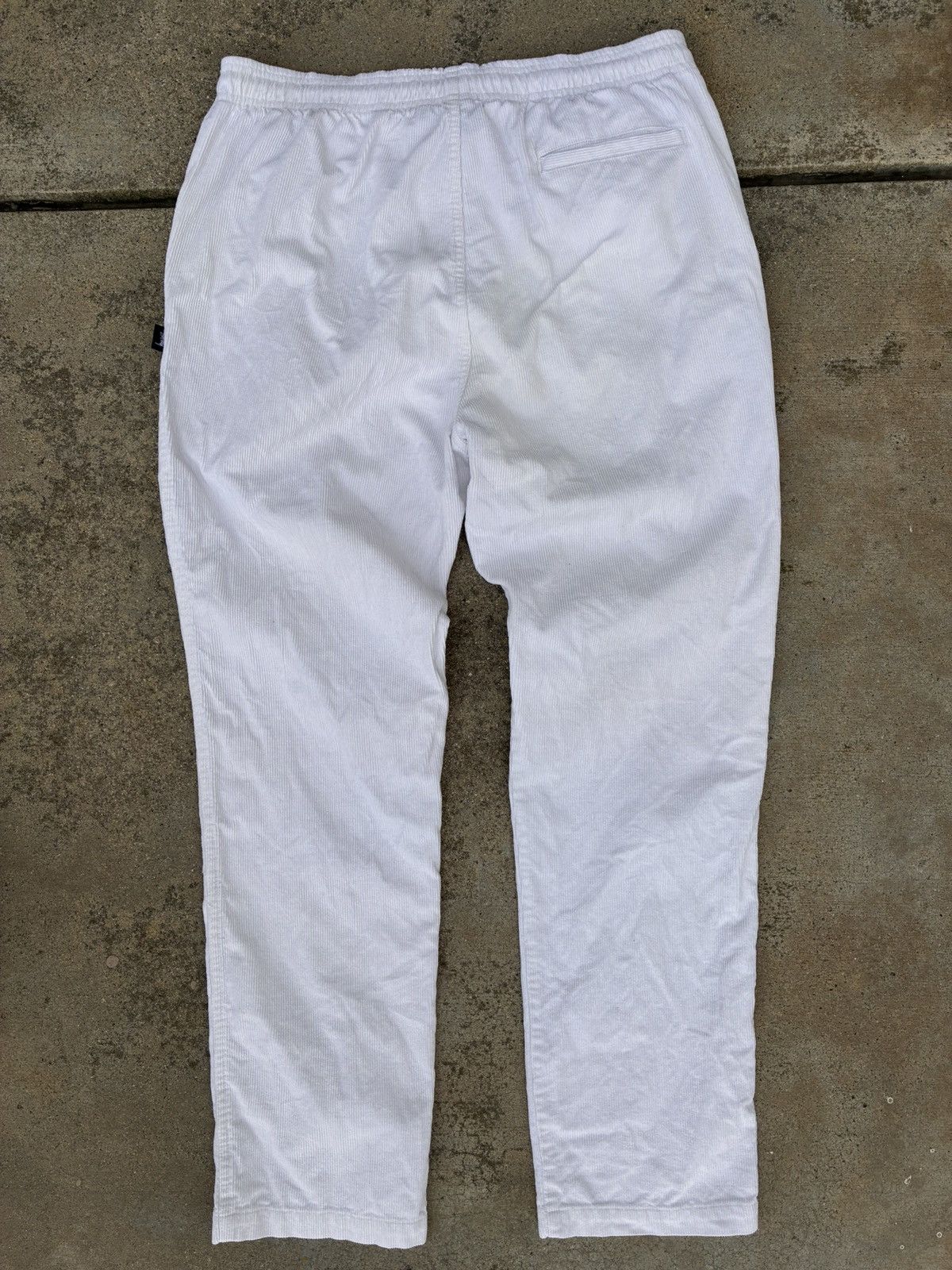 Stussy STUSSY White Corduroy Drawstring Waist Laguna Beach Pant Size US 32 / EU 48 - 9 Thumbnail