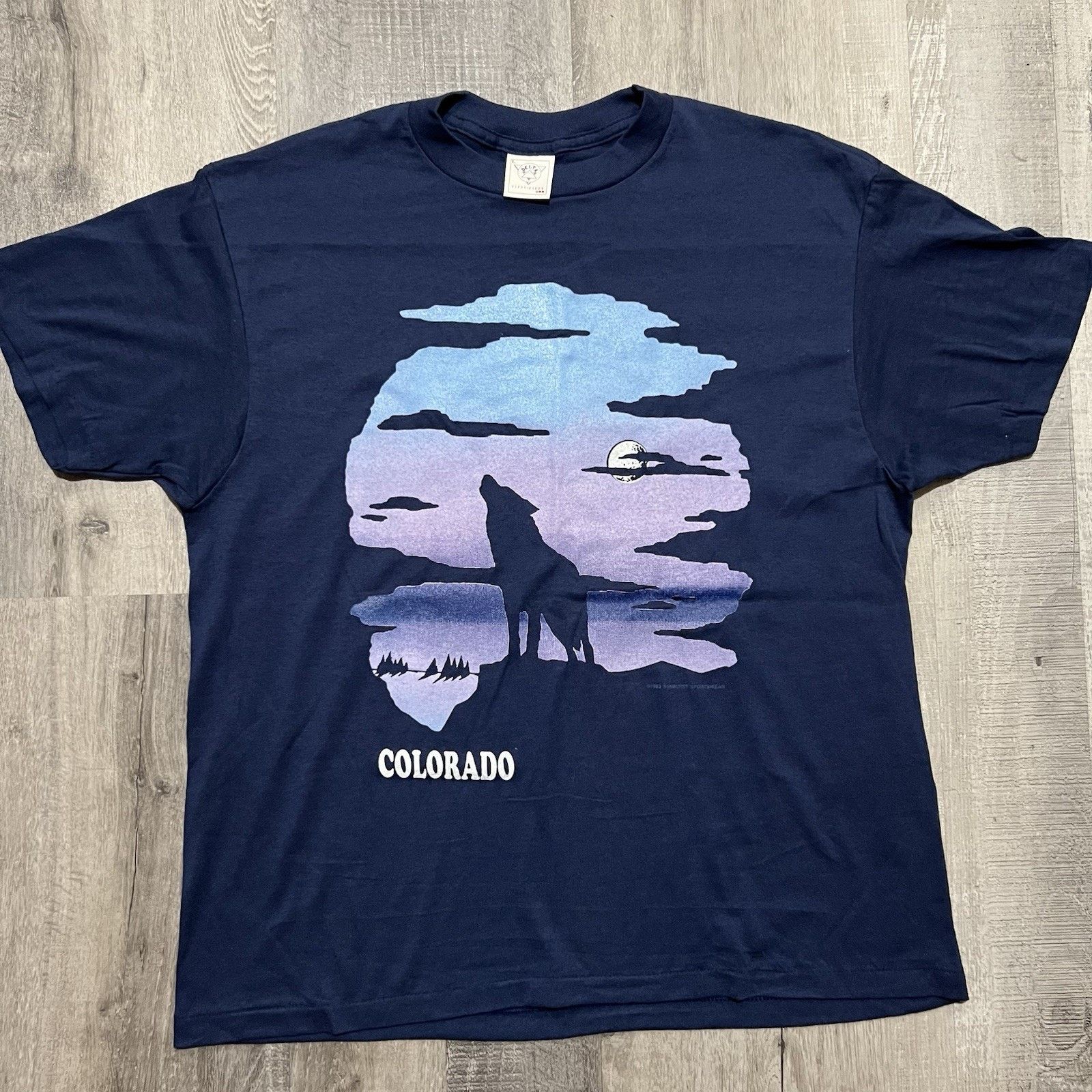 Delta VTG Colorado Travel T Shirt 90s Blue Paper Thin Wolf USA L Size US L / EU 52-54 / 3 - 1 Thumbnail