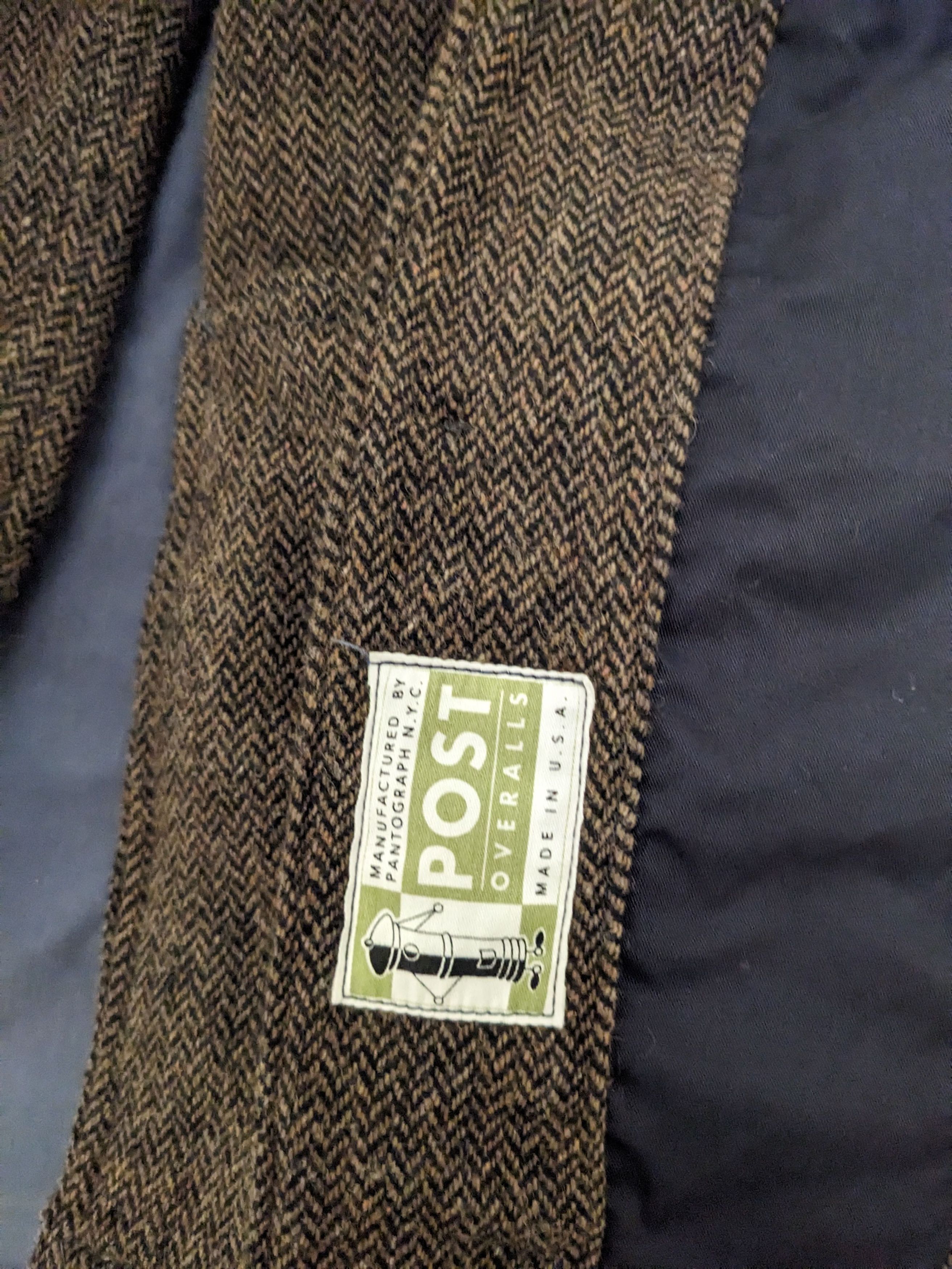 Post Overalls SB40 Herringbone Tweed wool HBT brown Size US M / EU 48-50 / 2 - 4 Thumbnail