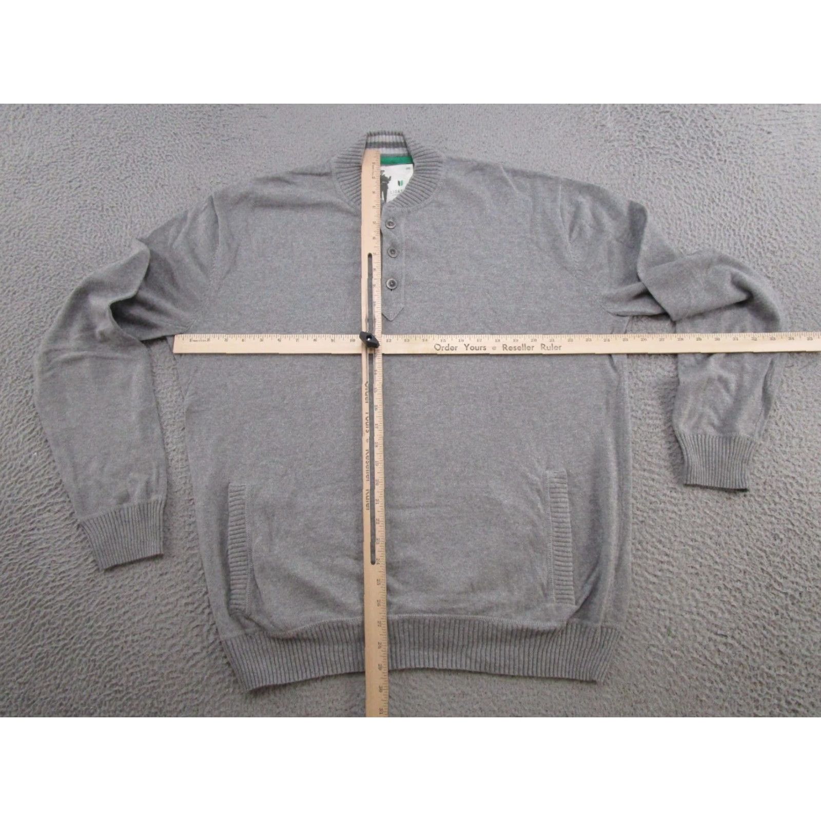 Vintage Linksoul Mens Henley Sweater XL Gray Cashmere Cotton Preppy Golf Size US XL / EU 56 / 4 - 4 Thumbnail
