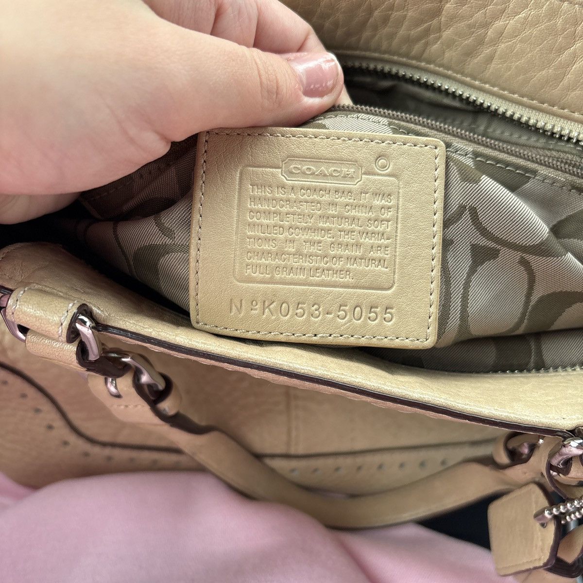 Coach Coach Beige Pebbled Leather Satchel Size ONE SIZE - 4 Thumbnail
