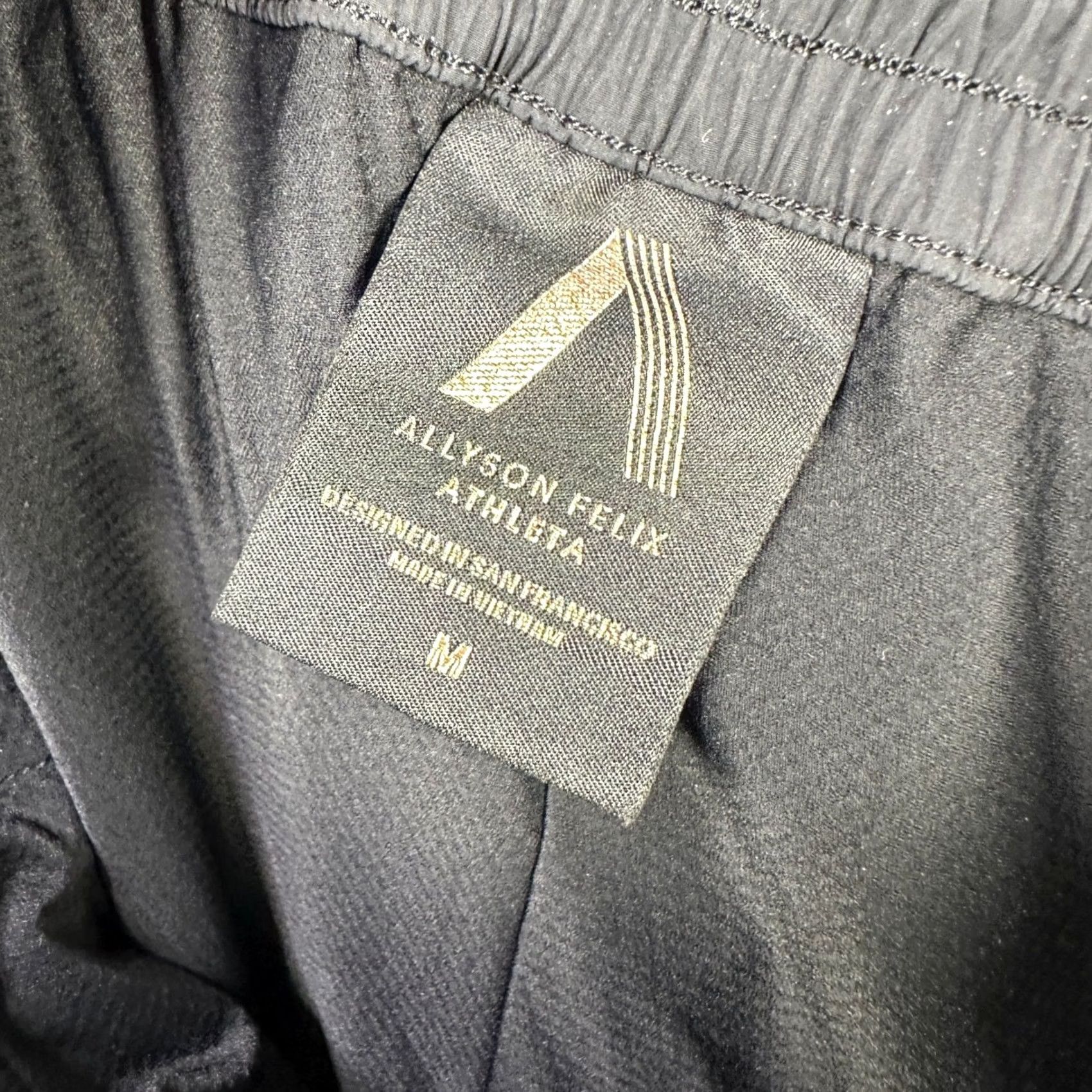 Athleta VINTAGE Athleta Allyson Felix Women Track Pants Medium Black Nylon Zip Pocket NEW Size 32" / US 10 / IT 46 - 5 Thumbnail