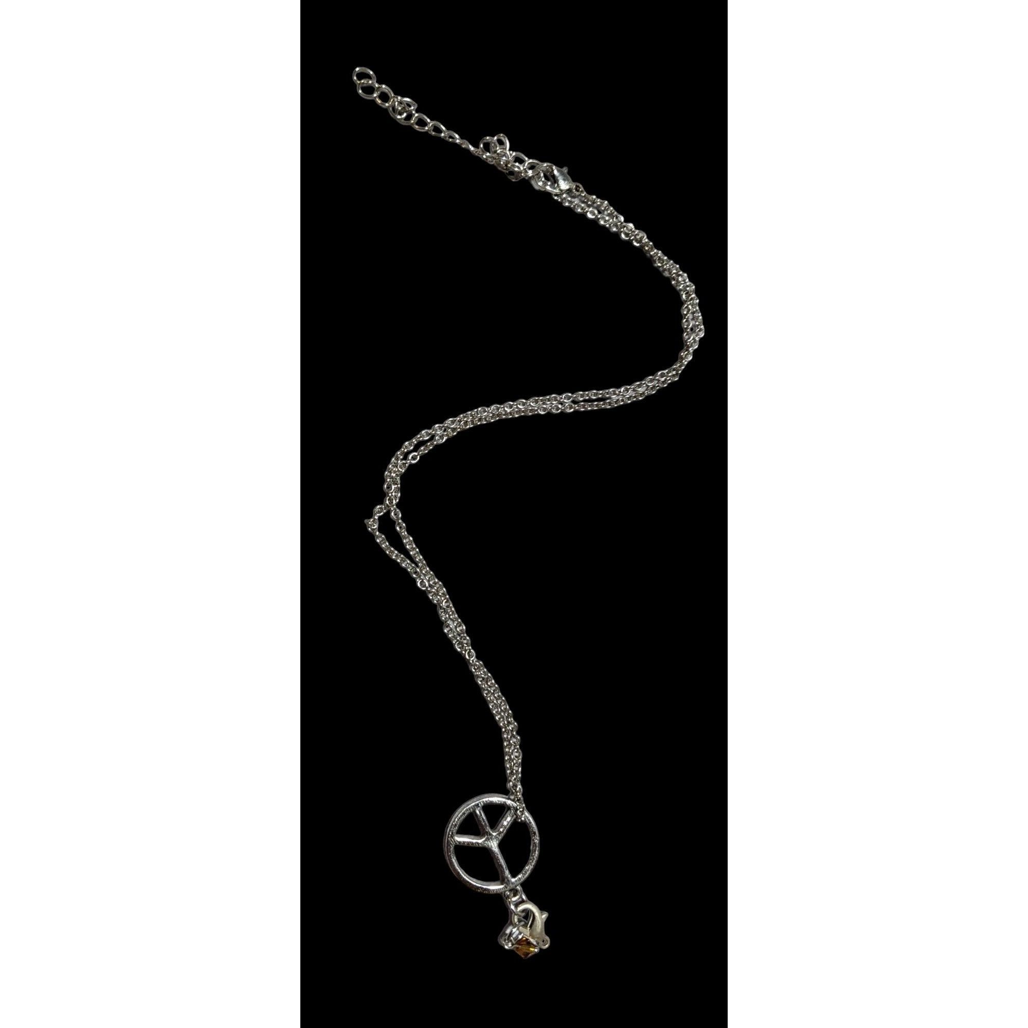 Other Silver Peace Sign Chain Charm Necklace Size ONE SIZE - 1 Thumbnail