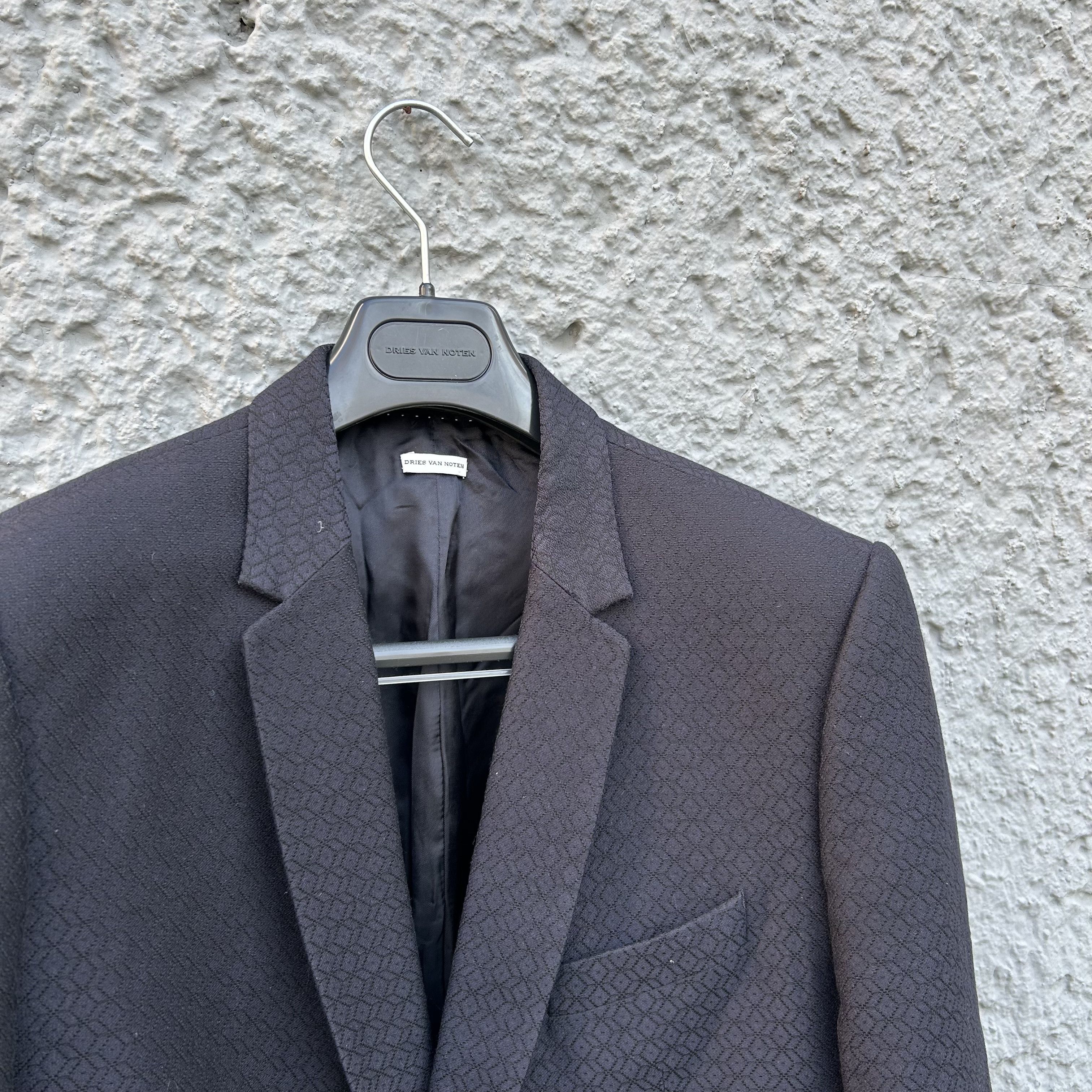 Dries Van Noten Dries van Noten Black Blazer with Subtle Pattern Jacket Size 52R - 3 Thumbnail