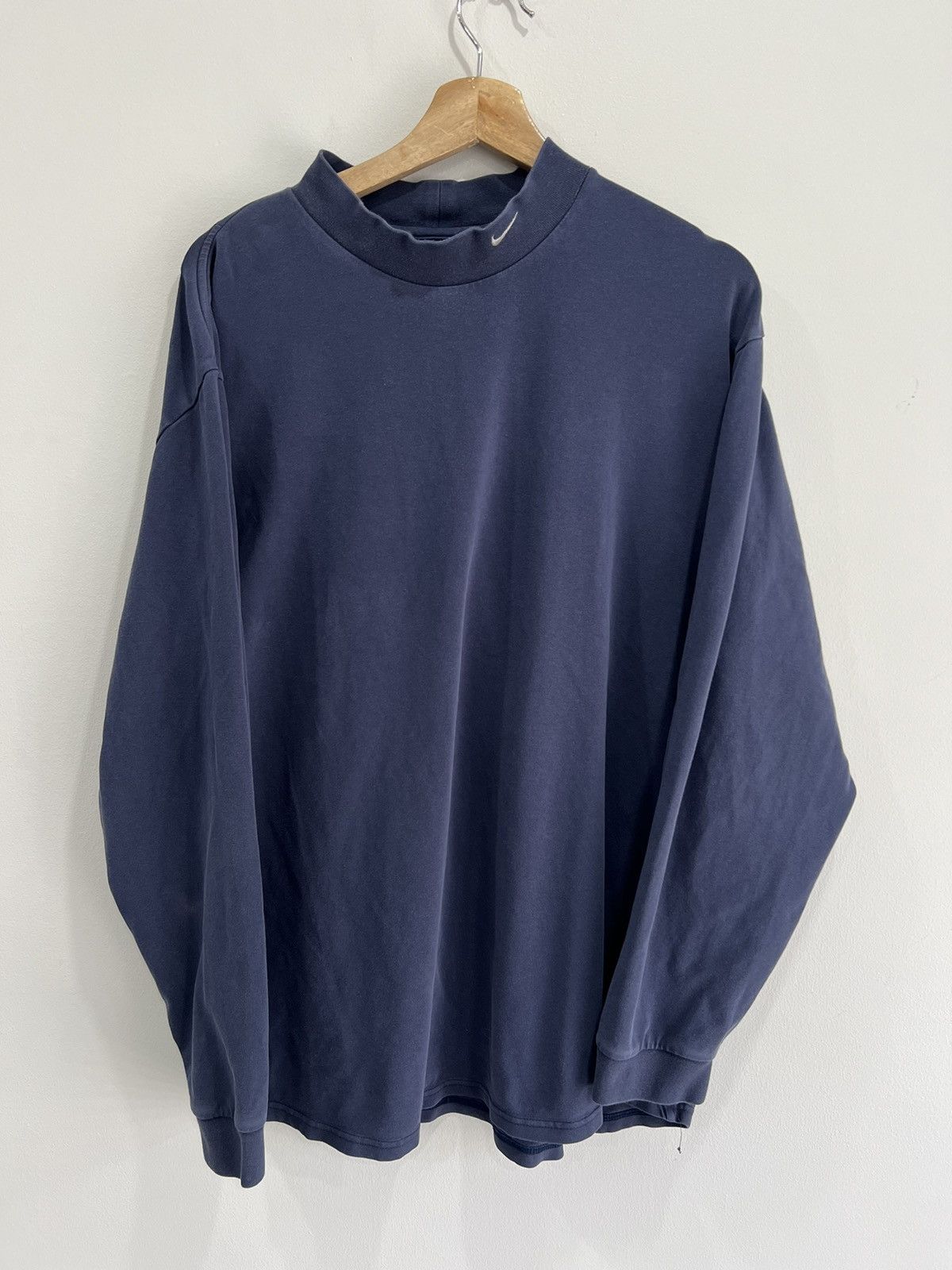 Nike Vintage Nike Mock Longsleeve shirt swoosh check Size US L / EU 52-54 / 3 - 1 Thumbnail
