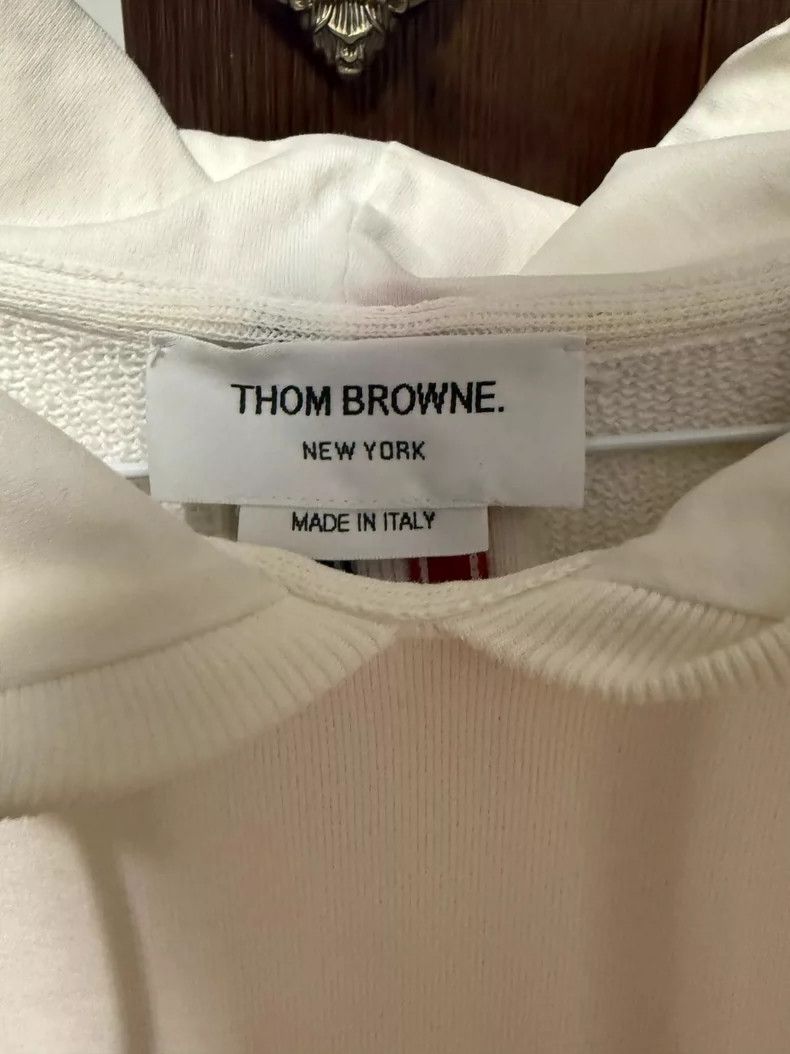 Thom Browne Thom Browne White hoodie Size US L / EU 52-54 / 3 - 2 Thumbnail