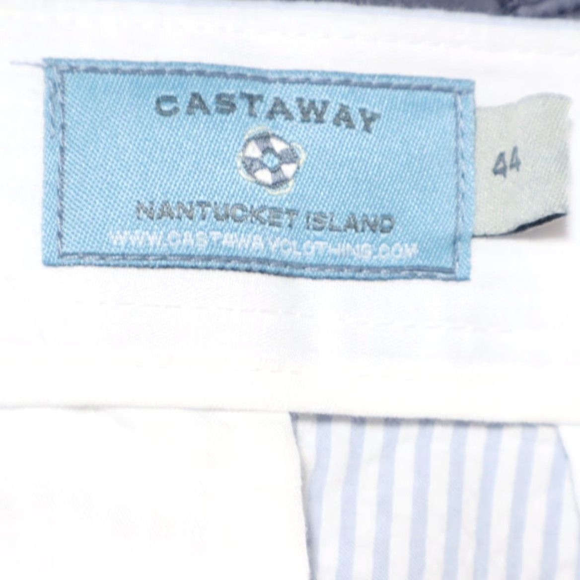 Vintage Castaway 9" Cotton Seersucker Chino Shorts Blue Striped Men's 44 Size US 44 / EU 60 - 5 Thumbnail