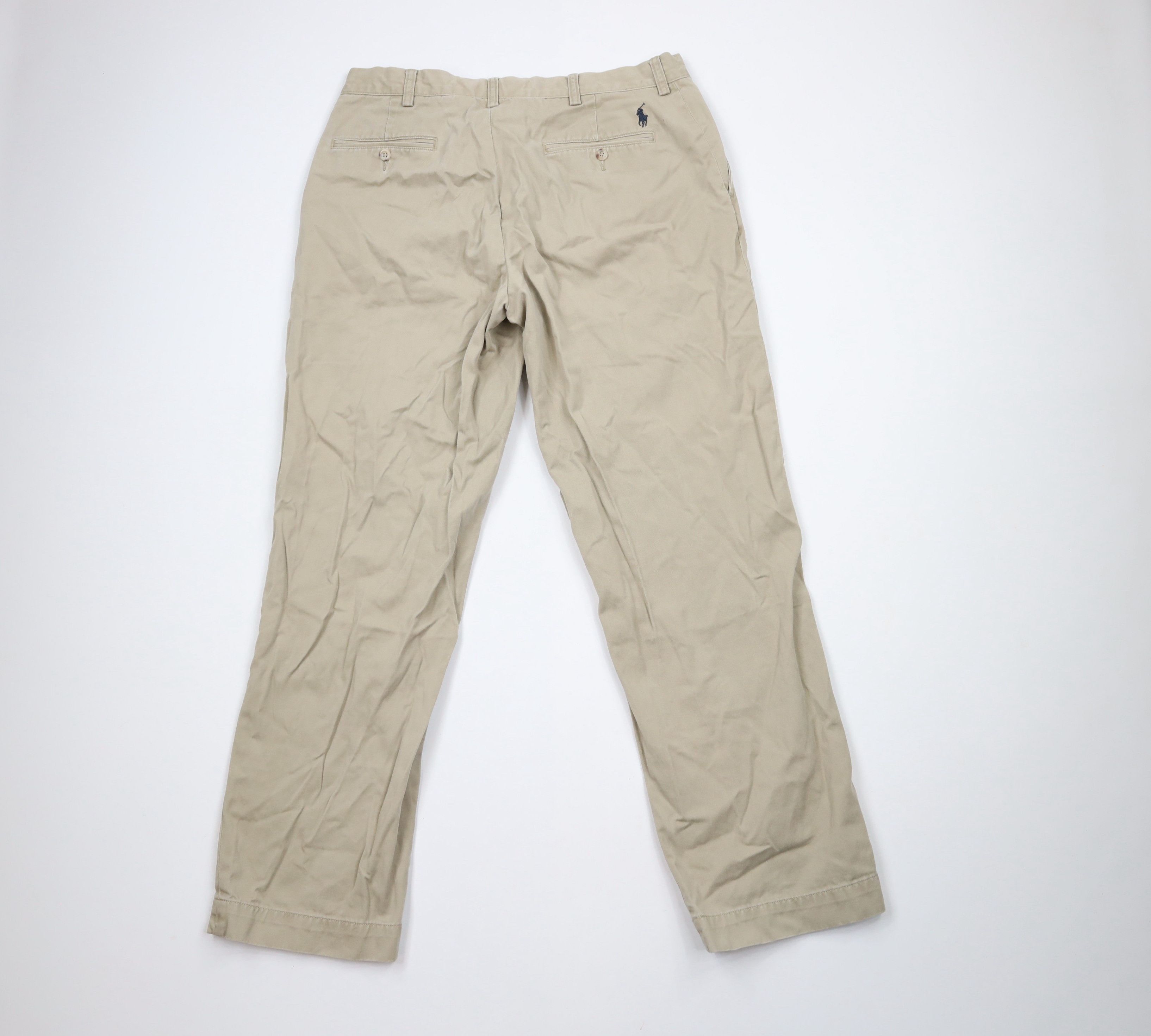 Ralph Lauren × Vintage Vintage 90s Ralph Lauren Leg Chino Pants Beige Cotton Size US 35 - 9 Thumbnail