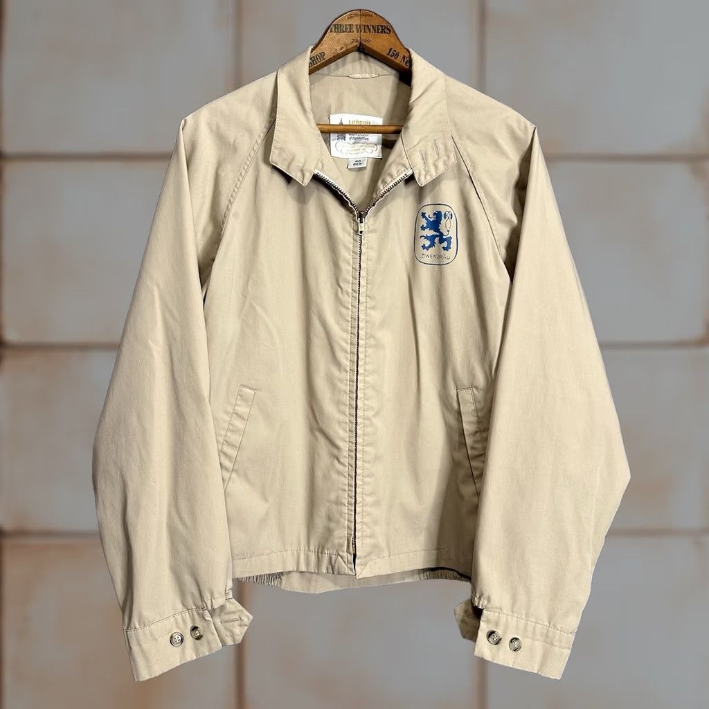 London Fog VINTAGE London Fog German Brewery Beer Lightweight Jacket 40 L Beige Bomber Mens Size US XXS / EU 40 - 1 Thumbnail