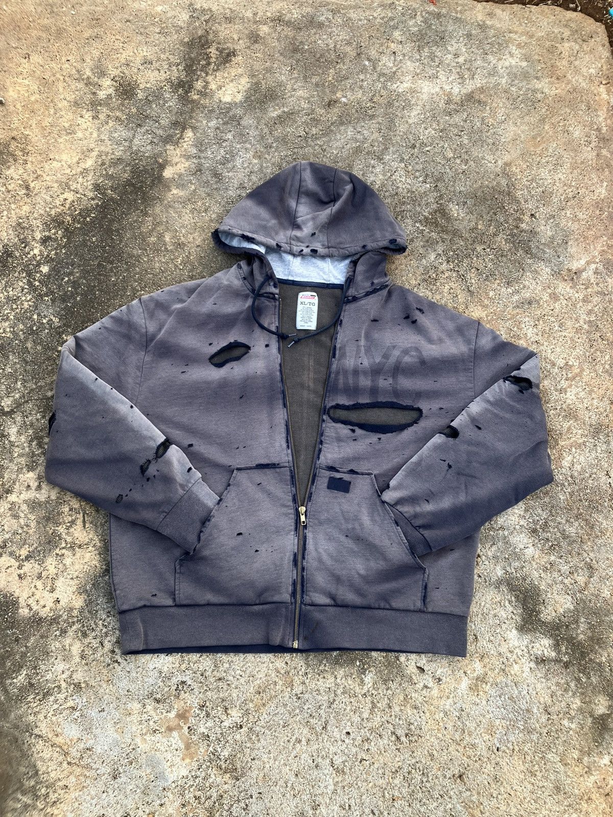 Dickies × StraightFaded Hoodie zip & faded destroyed. Size US XL / EU 56 / 4 - 1 Thumbnail