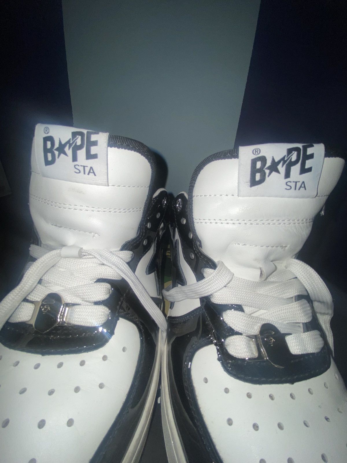 Bape Black and White Bapestas Size US 8 / EU 41 - 6 Thumbnail