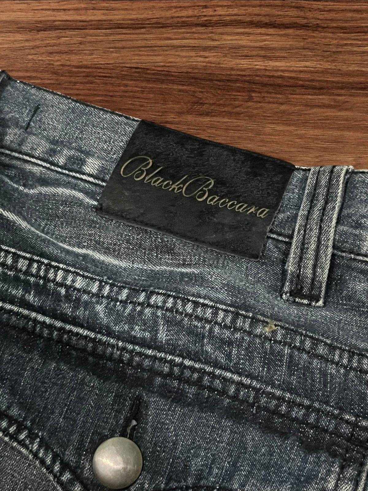 Japanese Brand × Tornado Mart Black Bacarra Y2K Distressed Whiskering Grunge Flare Jeans Size US 30 / EU 46 - 8 Thumbnail