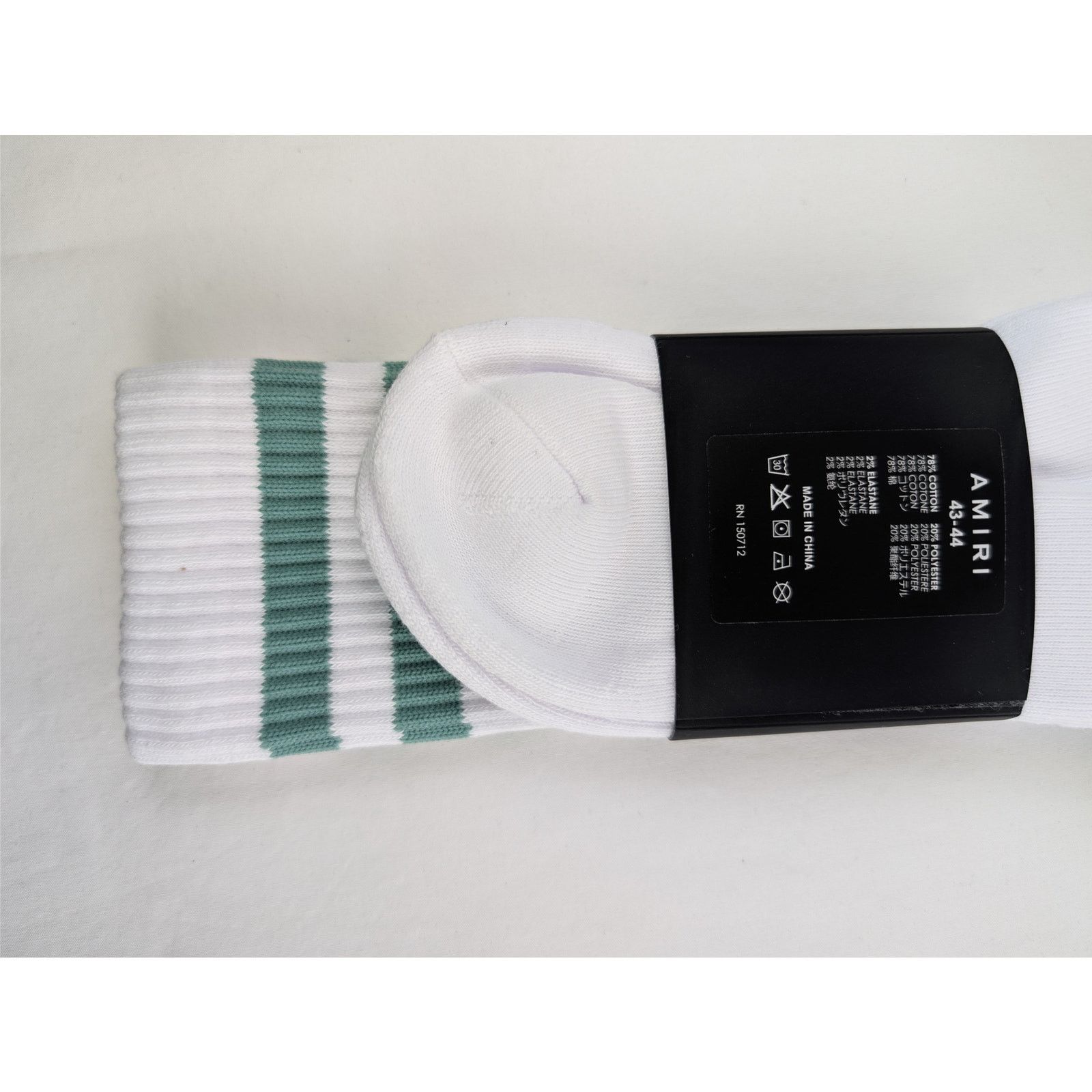 Amiri o1rshd1 Q:2 / Size: 43-44 / MA Stripe Socks White / Seacrest Size ONE SIZE - 14 Thumbnail