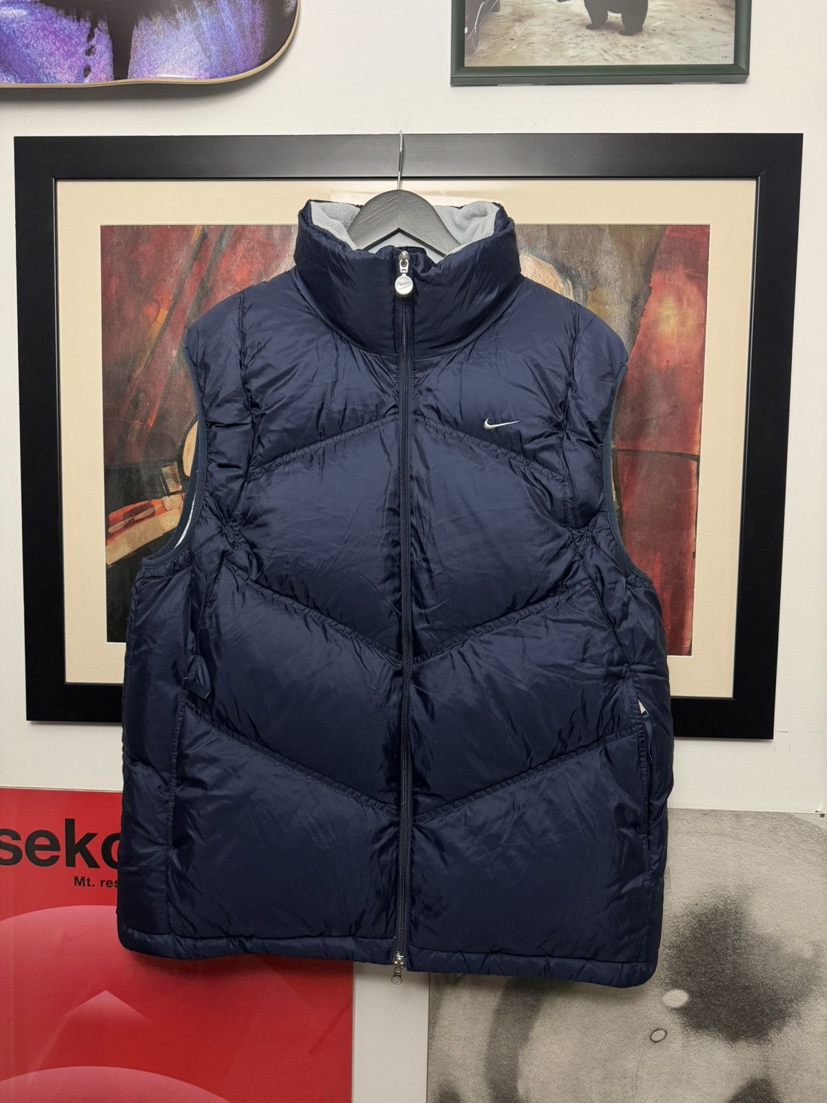 Nike Vintage 00’s Nike Puffer Vest Down Navy Blue Streetwear Y2k Size US XL / EU 56 / 4 - 1 Thumbnail