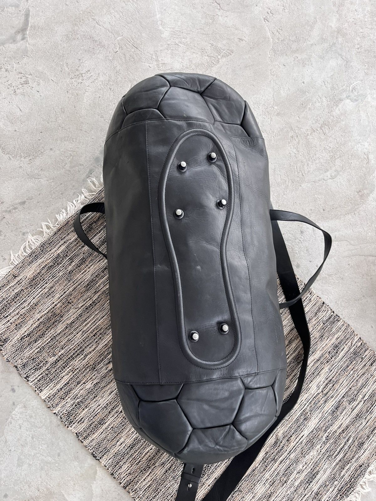 Dirk Bikkembergs Archive Dirk Bikkembergs FW 2007 Rare Leather Football Bag Size ONE SIZE - 7 Thumbnail